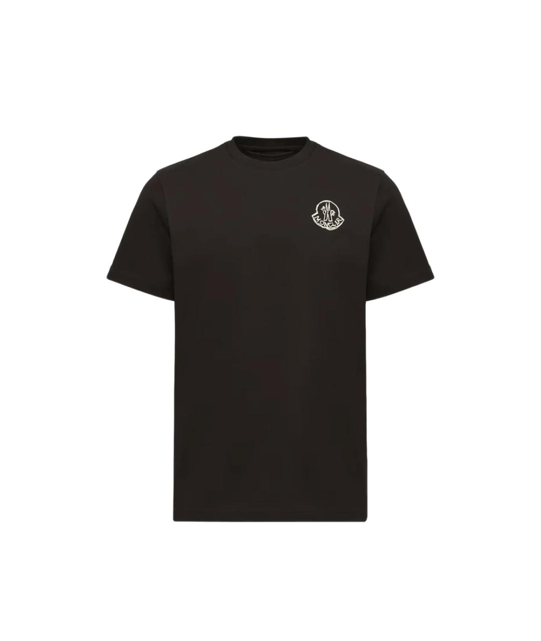 MONCLER Черная хлопковая футболка, фото 1