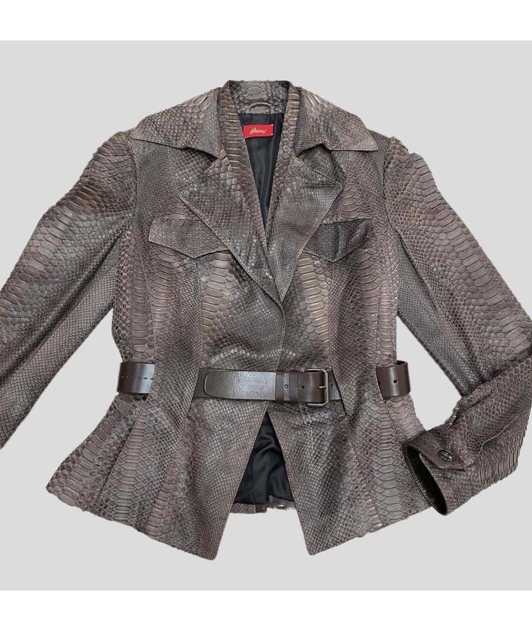 BRIONI Коричневая куртка из экзотической кожи, фото 9