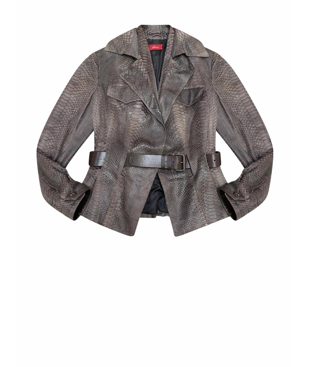 BRIONI Коричневая куртка из экзотической кожи, фото 1