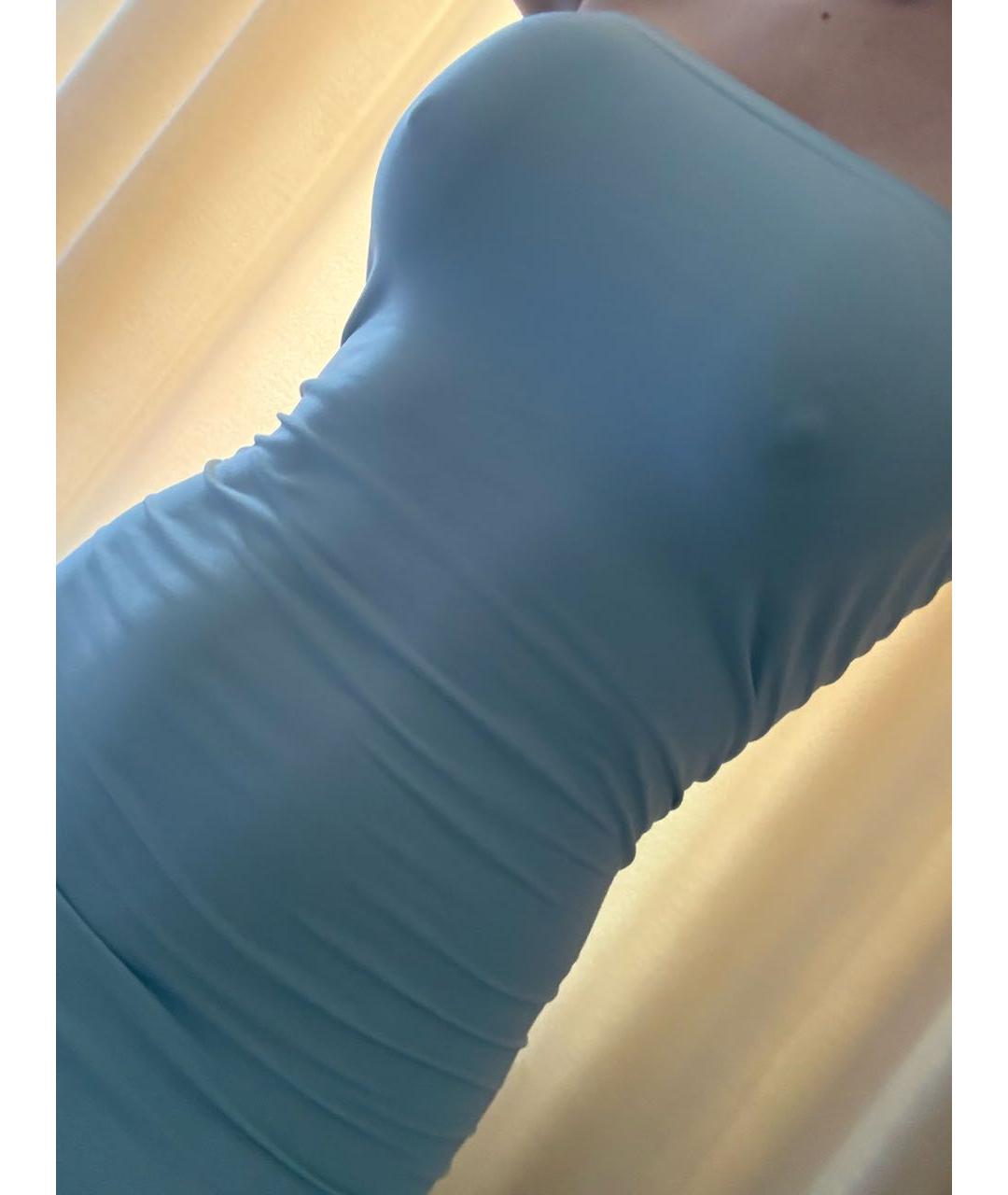 WOLFORD Бирюзовое полиэстеровое коктейльное платье, фото 2