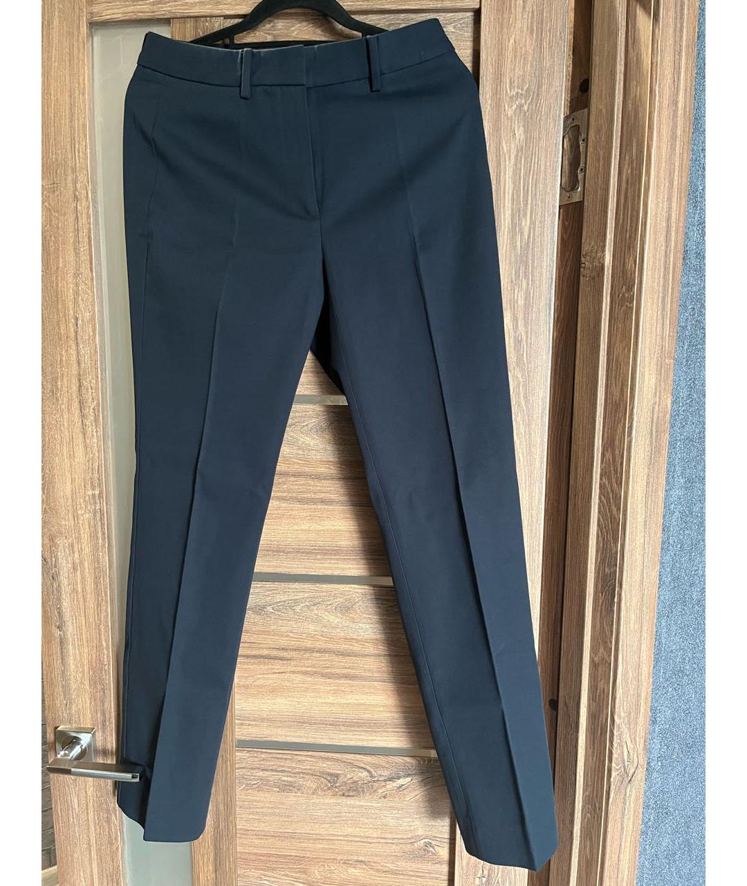 WEEKEND MAX MARA Темно-синие хлопко-эластановые брюки узкие, фото 7