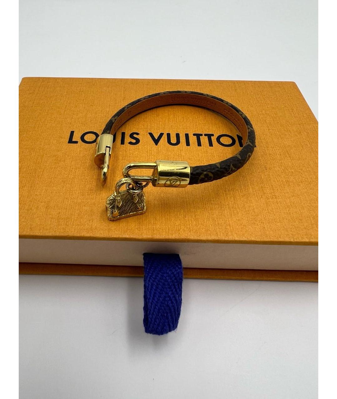LOUIS VUITTON Коричневый латунный браслет, фото 5