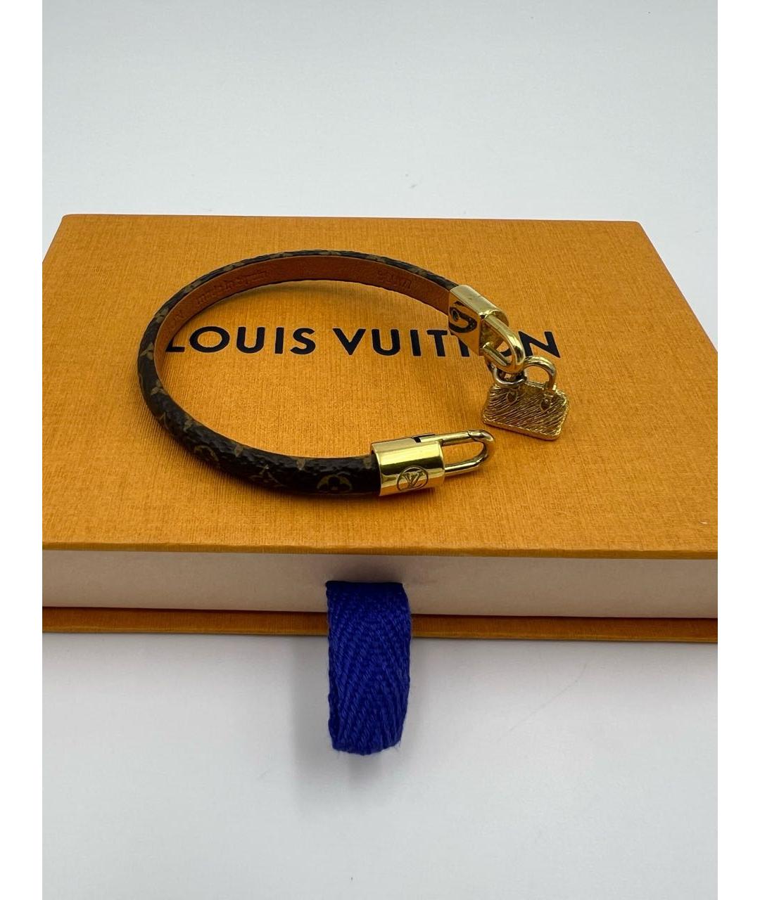 LOUIS VUITTON Коричневый латунный браслет, фото 4