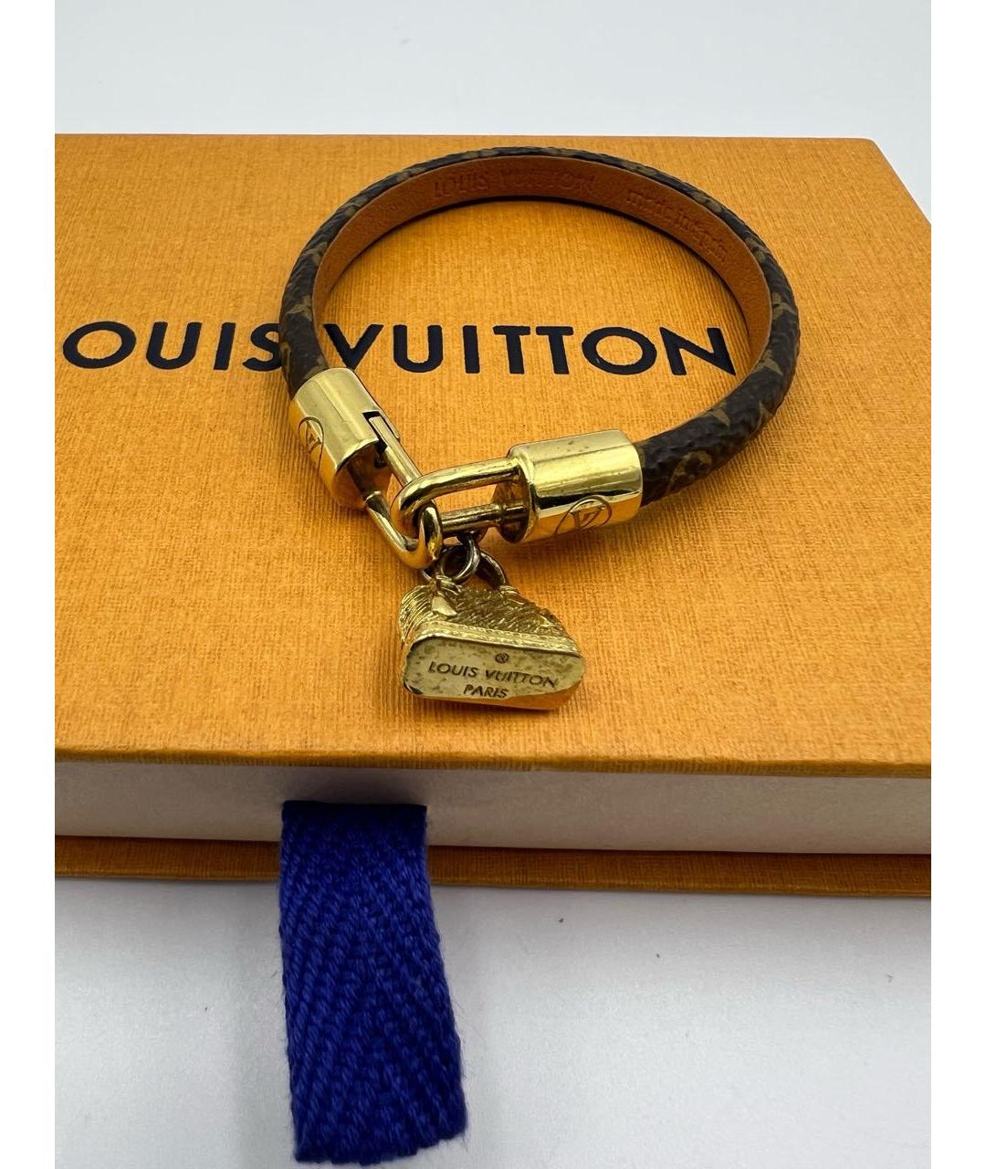 LOUIS VUITTON Коричневый латунный браслет, фото 6