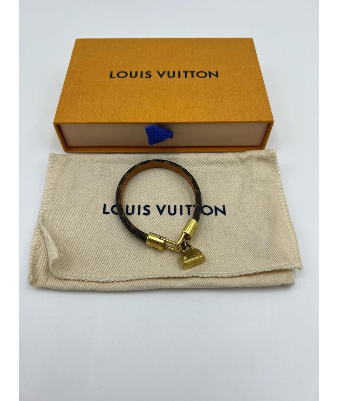 LOUIS VUITTON Коричневый латунный браслет, фото 8