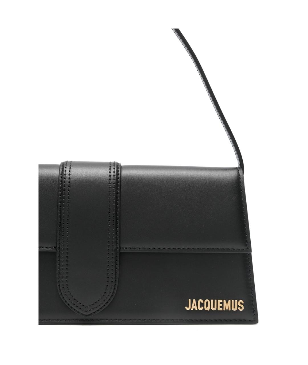 JACQUEMUS Черная кожаная сумка через плечо, фото 2