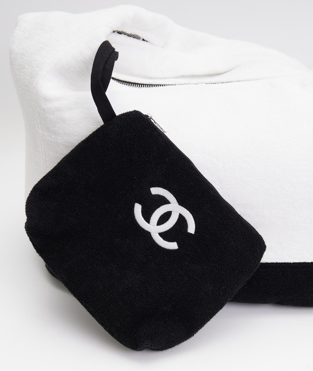 CHANEL Белая тканевая пляжная сумка, фото 7