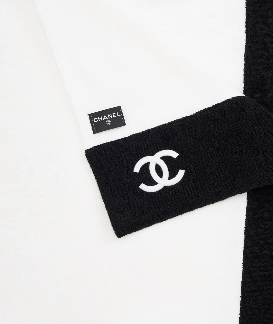 CHANEL Белая тканевая пляжная сумка, фото 5