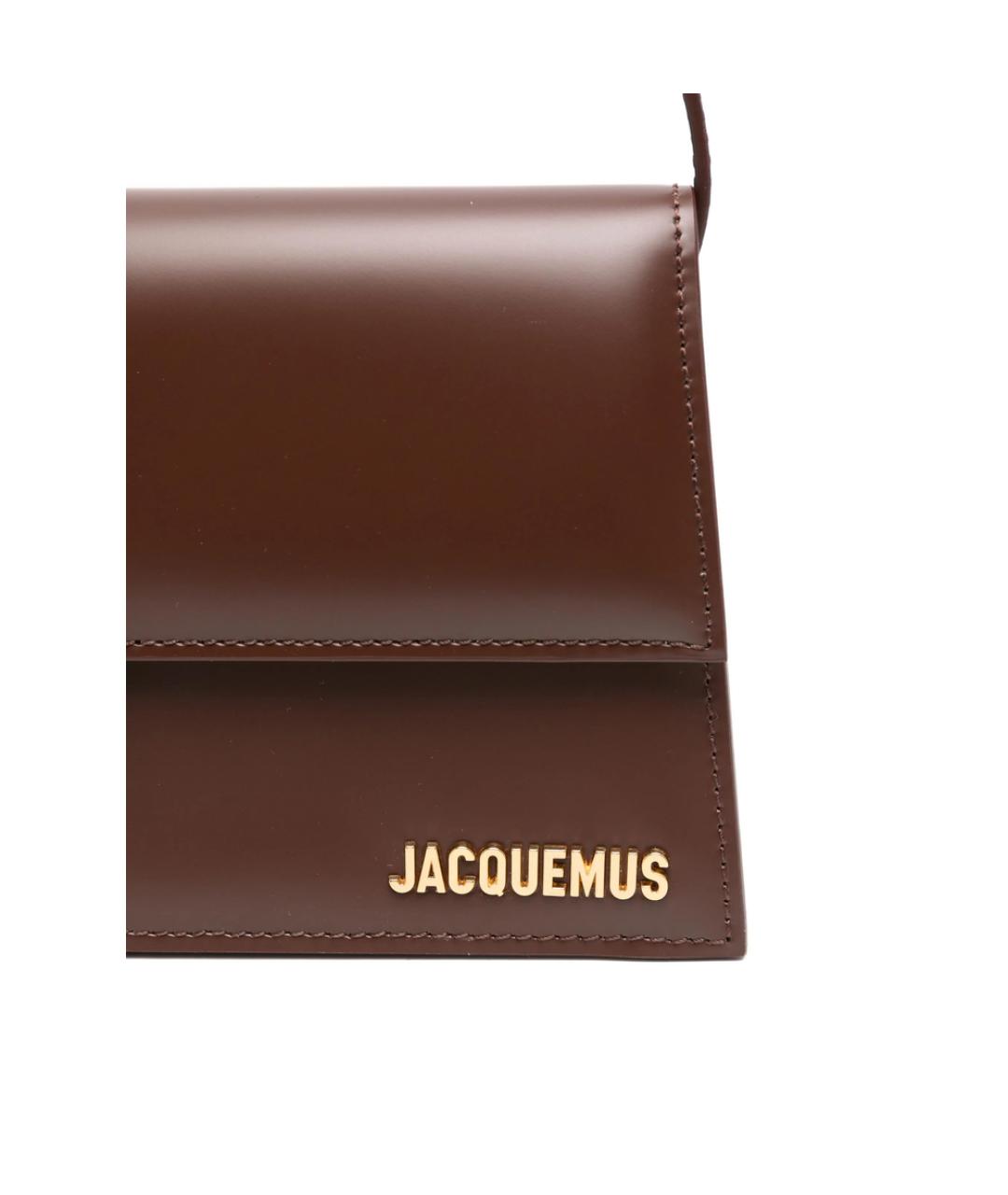 JACQUEMUS Коричневая кожаная сумка через плечо, фото 4