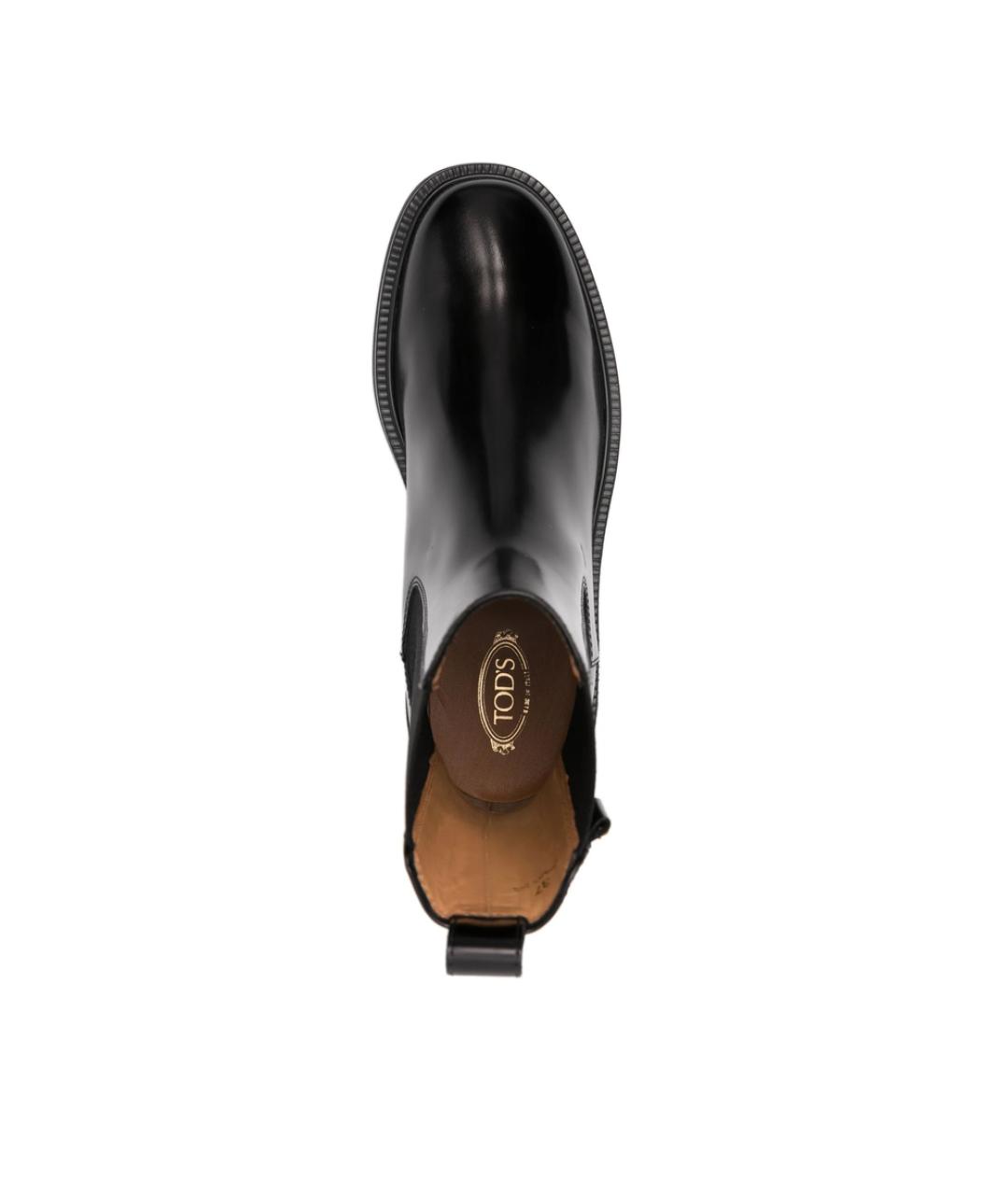 TOD'S Черные кожаные ботинки, фото 4
