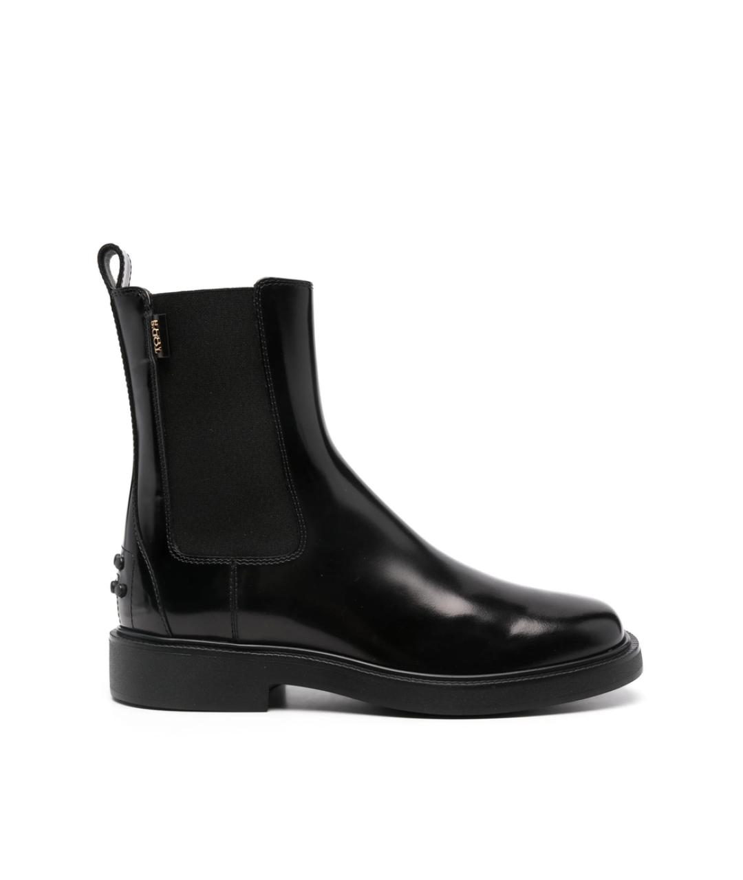 TOD'S Черные кожаные ботинки, фото 1