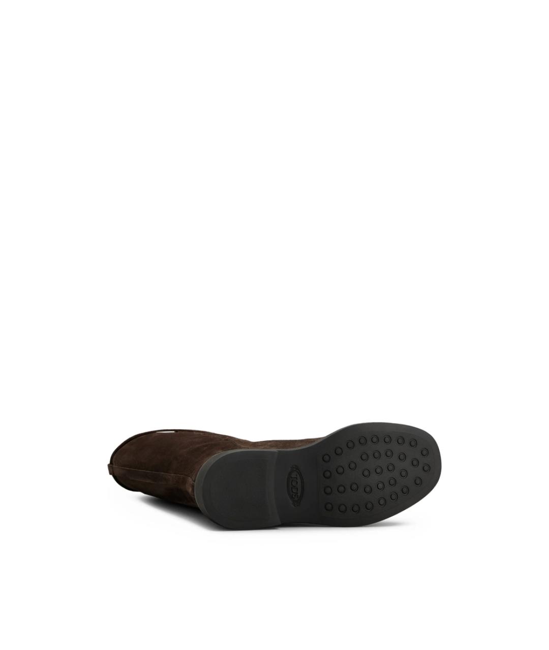 TOD'S Коричневые замшевые сапоги, фото 4
