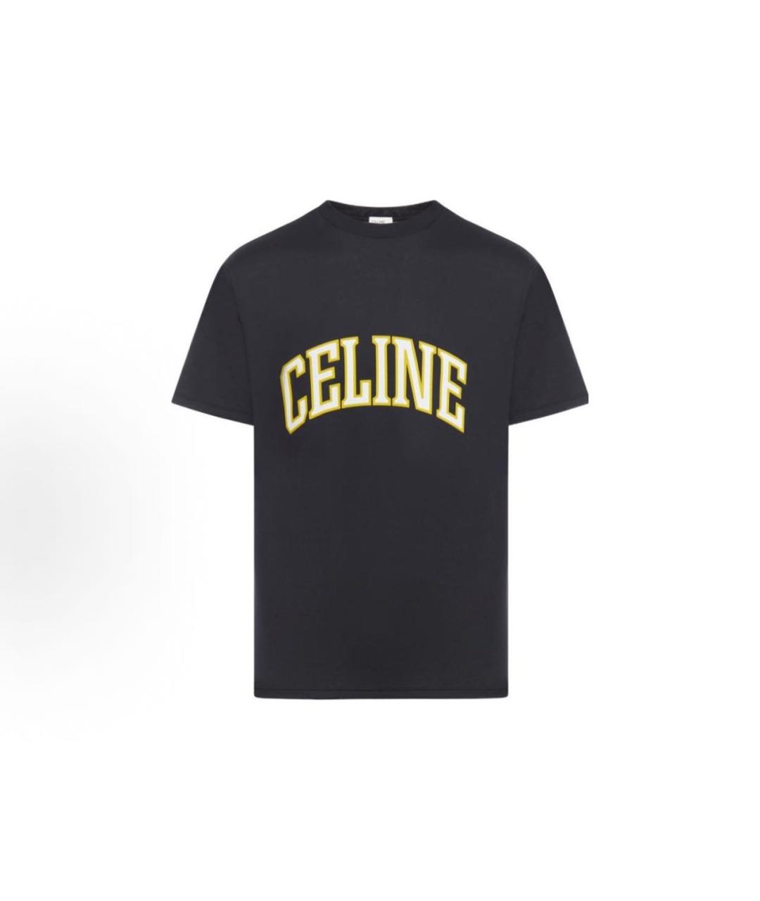 CELINE Темно-синяя хлопковая футболка, фото 1