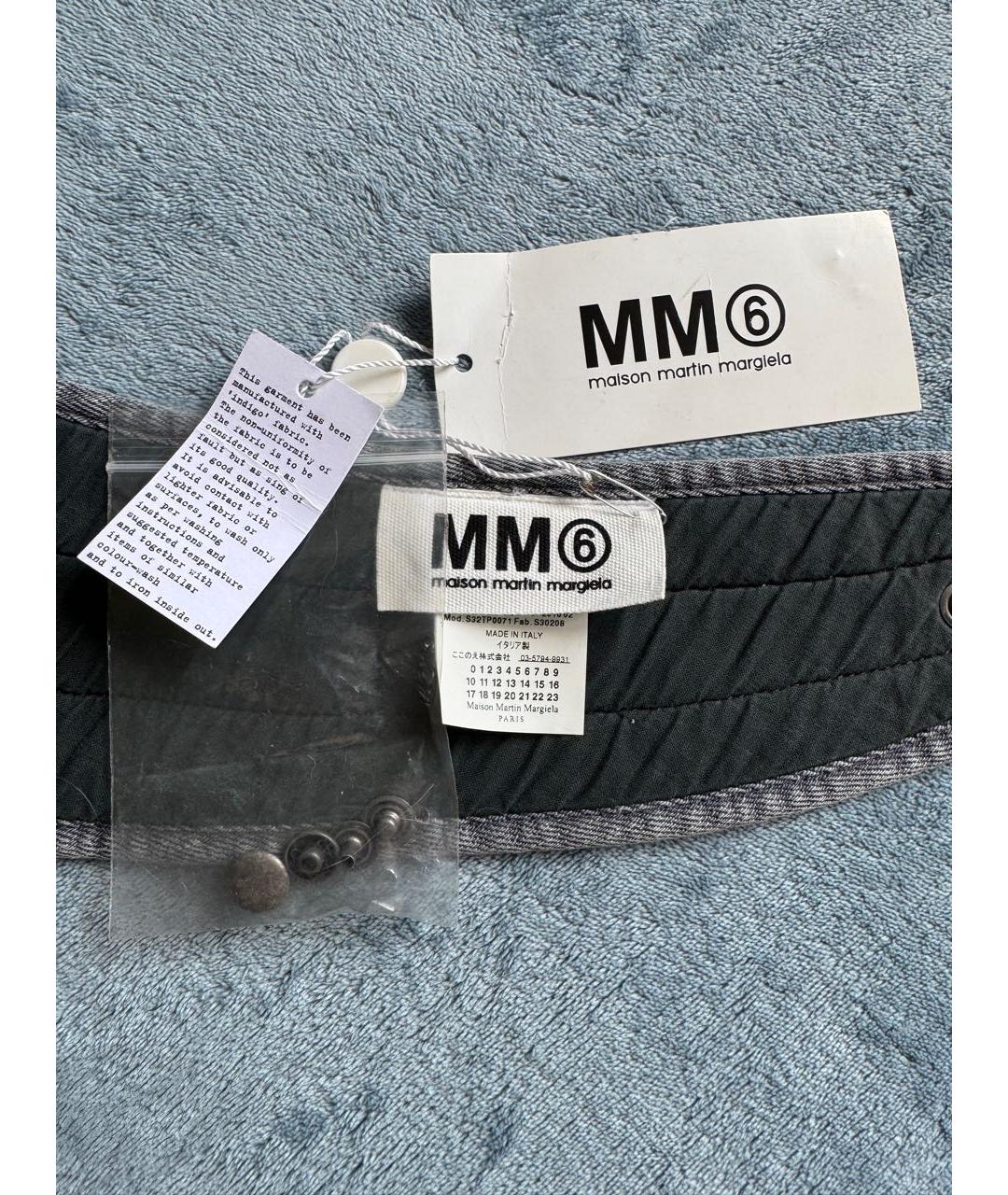 MM6 MAISON MARGIELA Антрацитовый ремень, фото 3