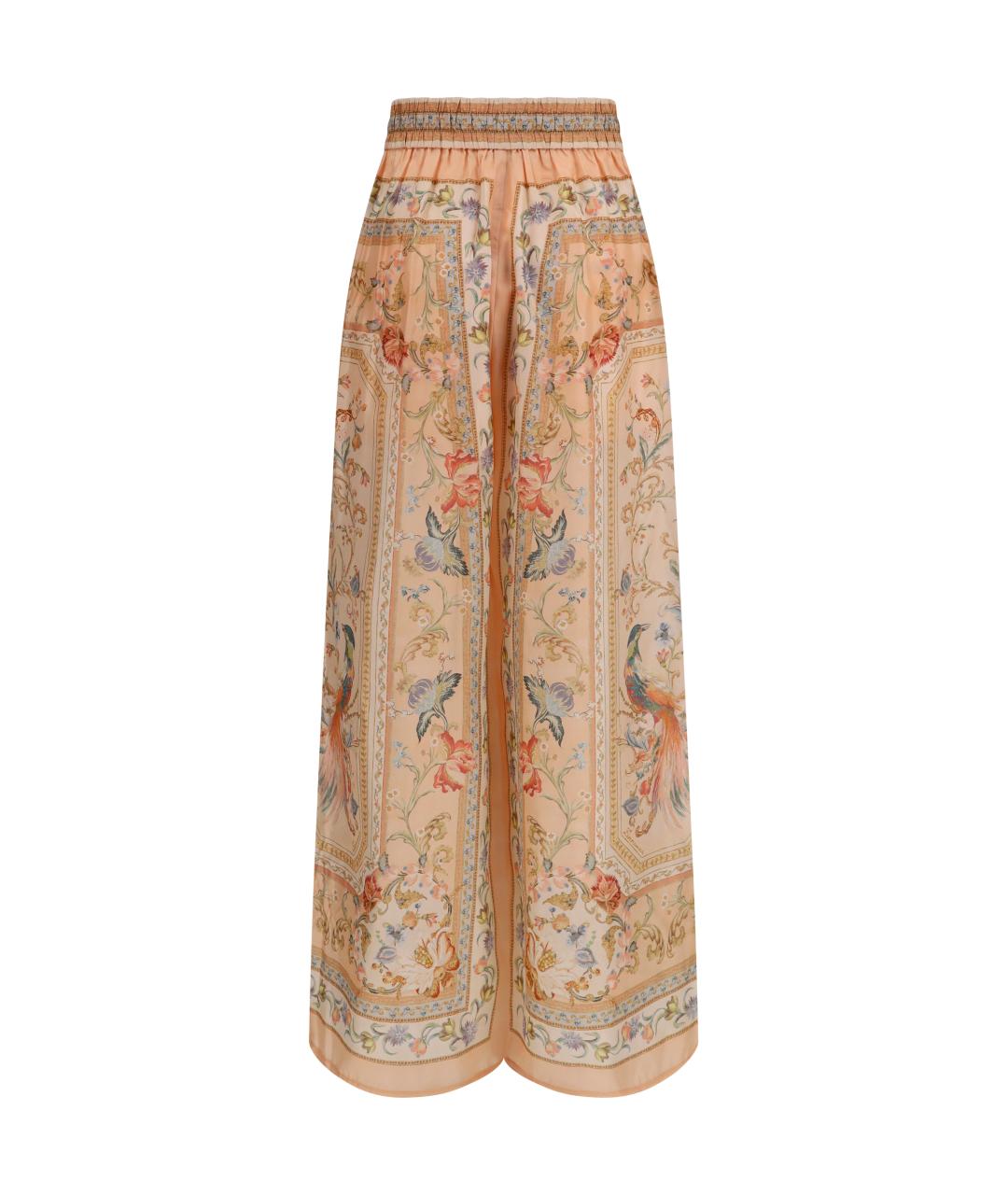 ZIMMERMANN Розовые шелковые прямые брюки, фото 2