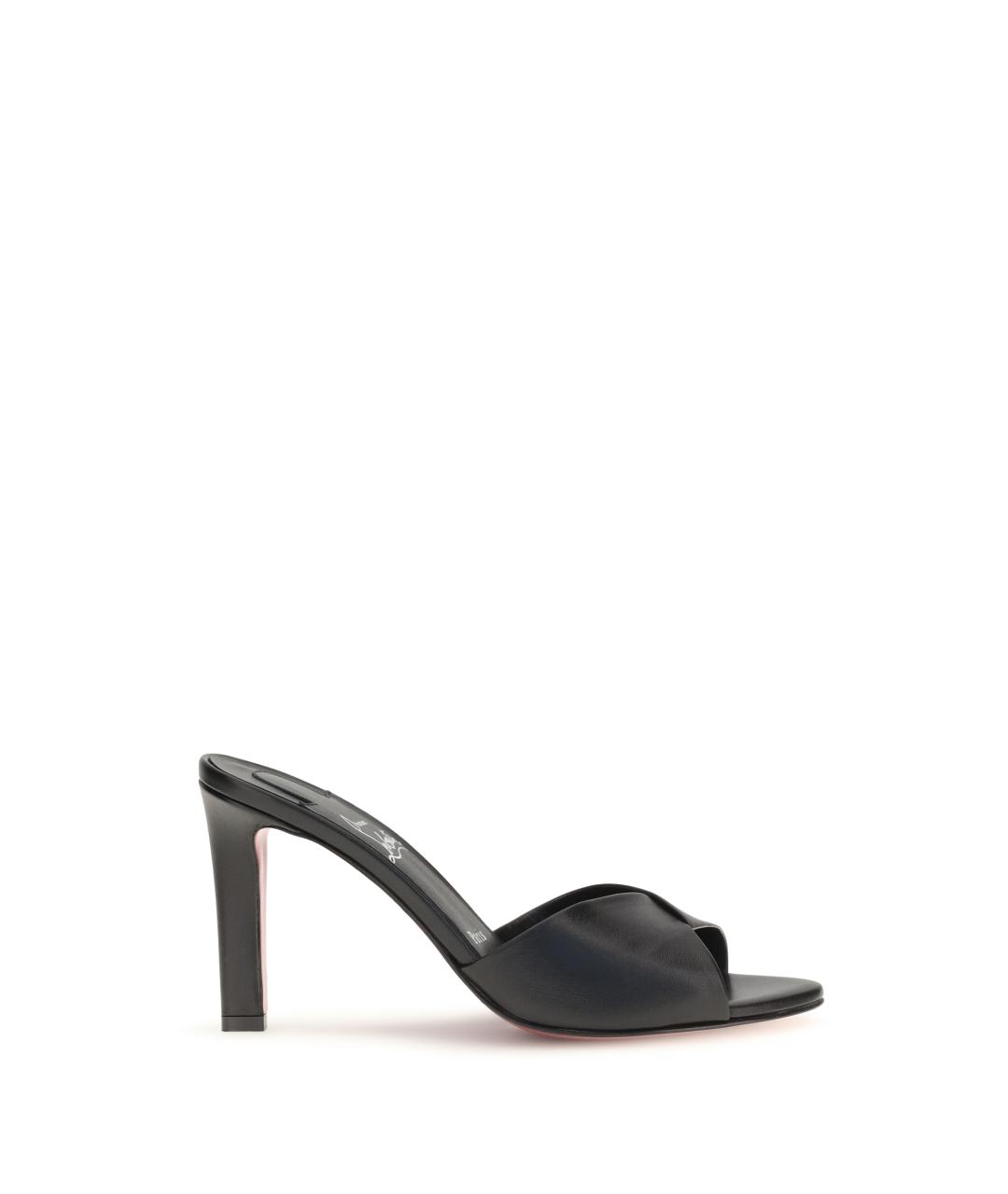 CHRISTIAN LOUBOUTIN Черные кожаные мюли, фото 1