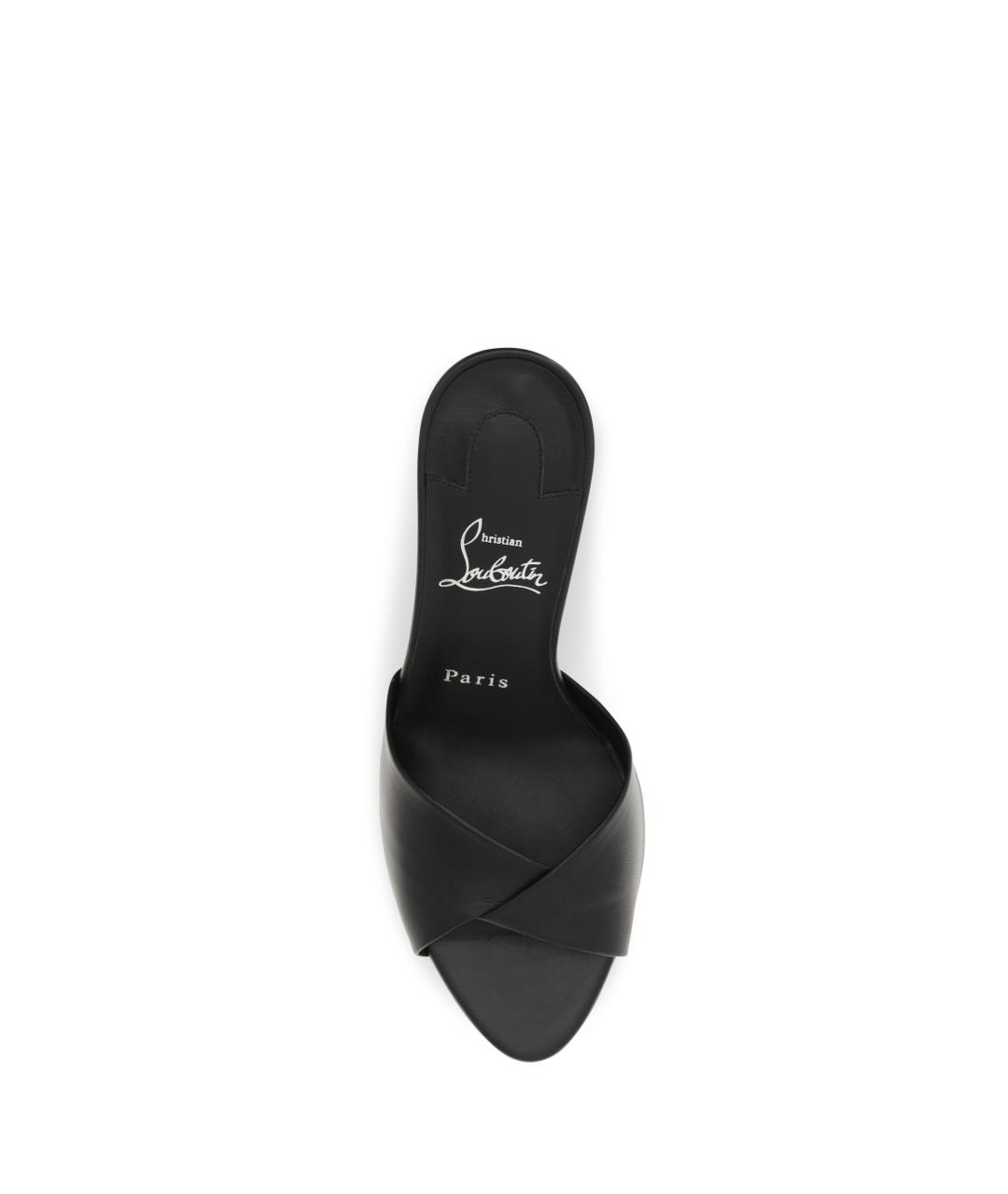 CHRISTIAN LOUBOUTIN Черные кожаные мюли, фото 4