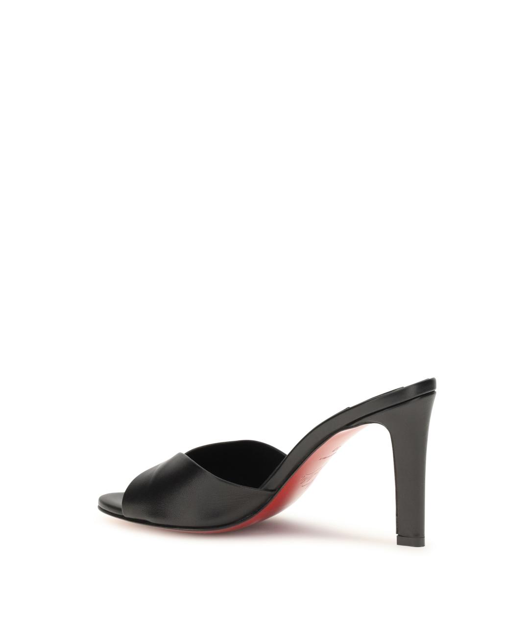 CHRISTIAN LOUBOUTIN Черные кожаные мюли, фото 3