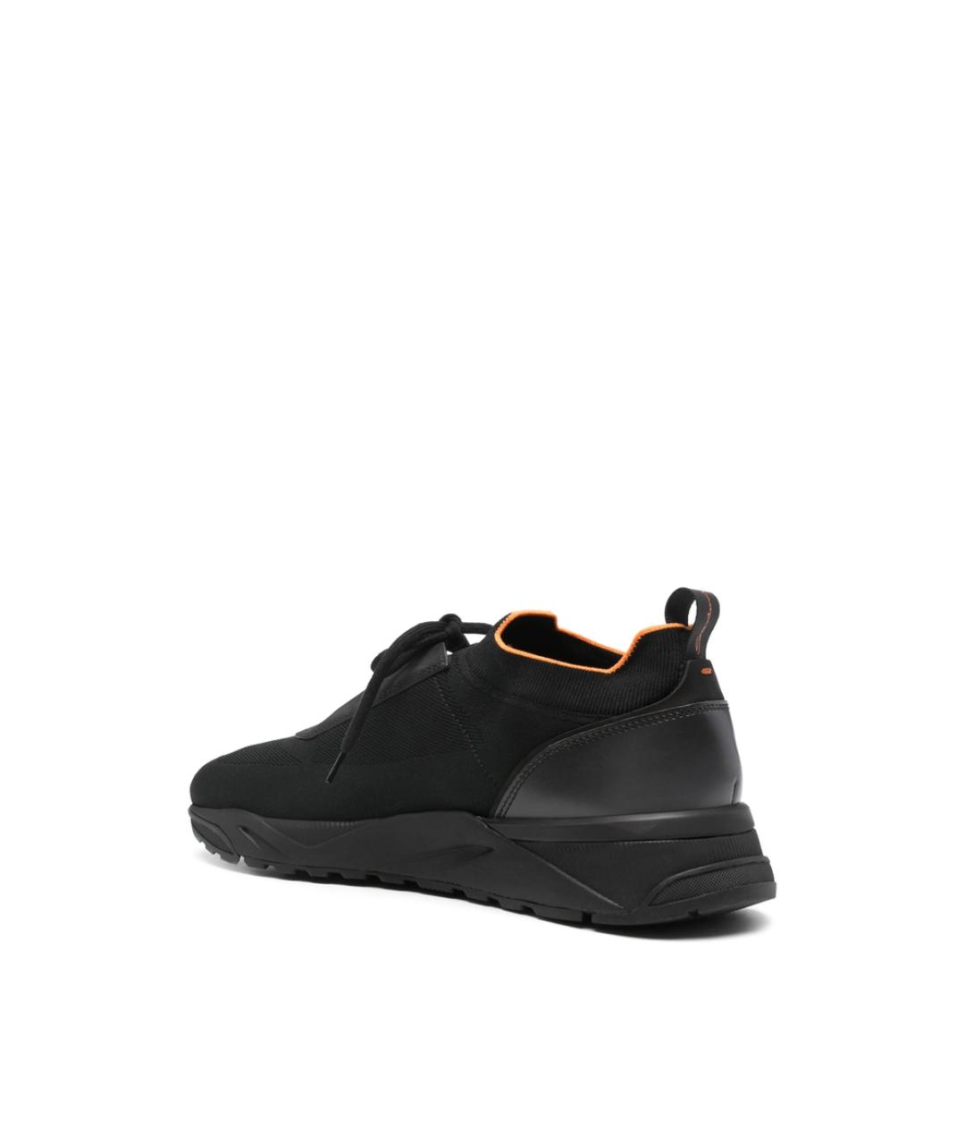 SANTONI Черные нубуковые низкие кроссовки / кеды, фото 2