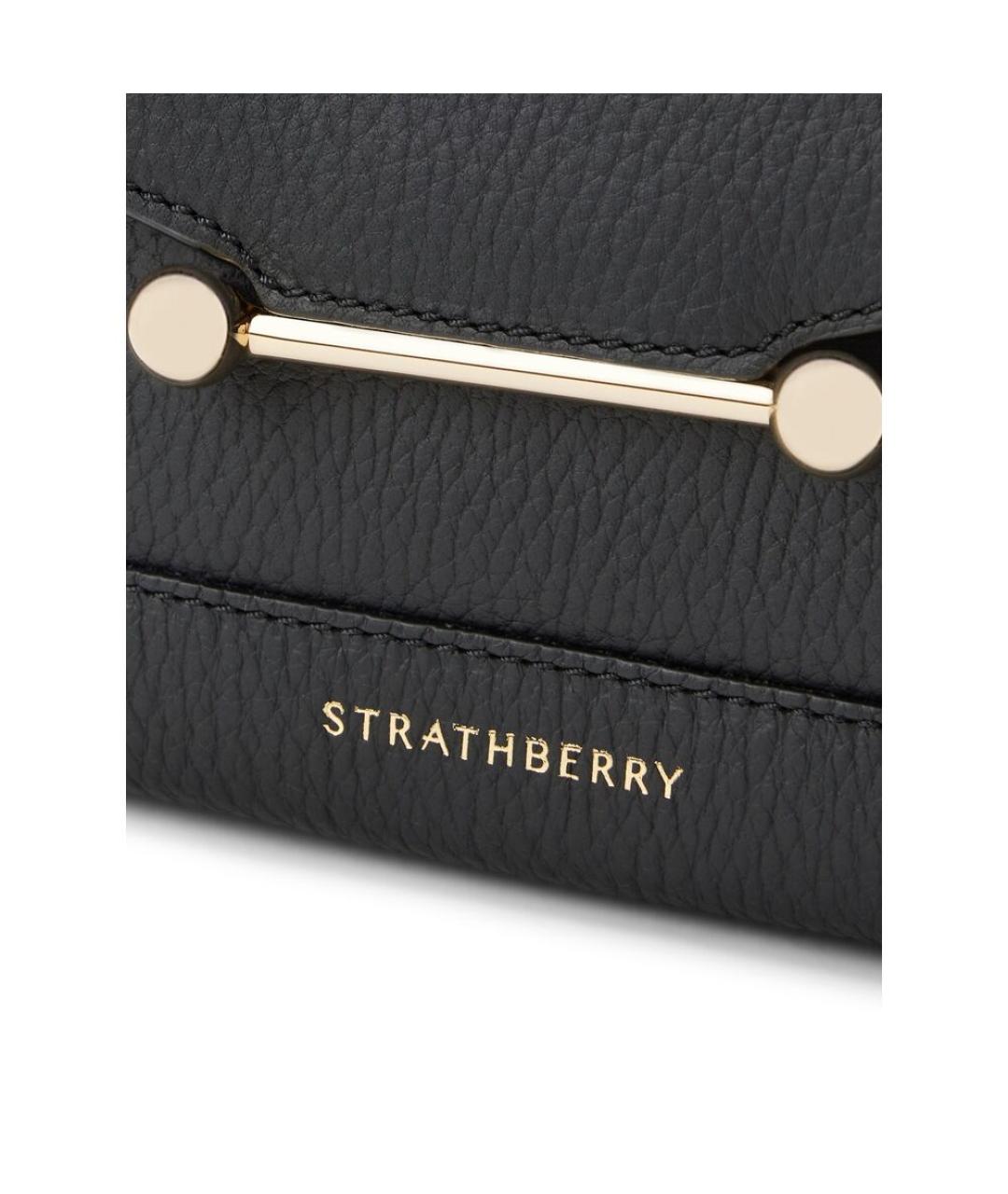 STRATHBERRY Черная кожаная сумка тоут, фото 2