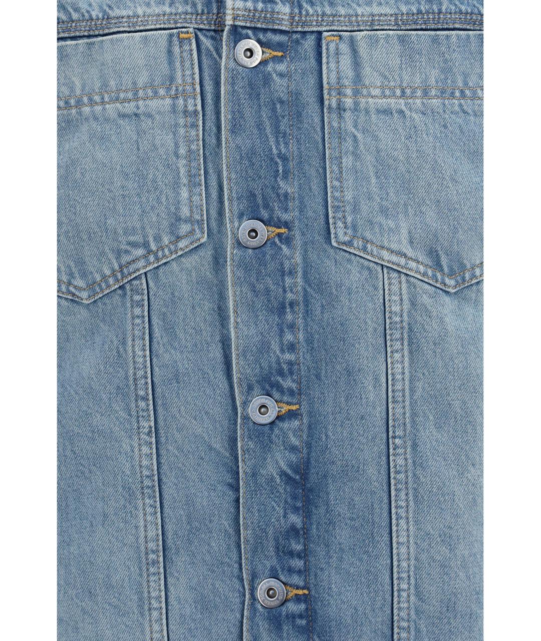 7 FOR ALL MANKIND Голубая хлопковая куртка, фото 3