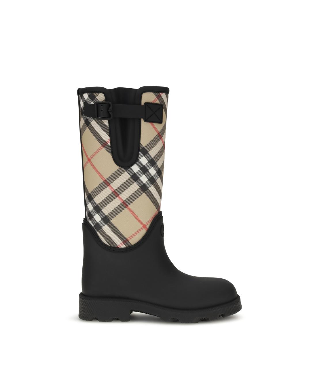 BURBERRY Черные синтетические сапоги, фото 1