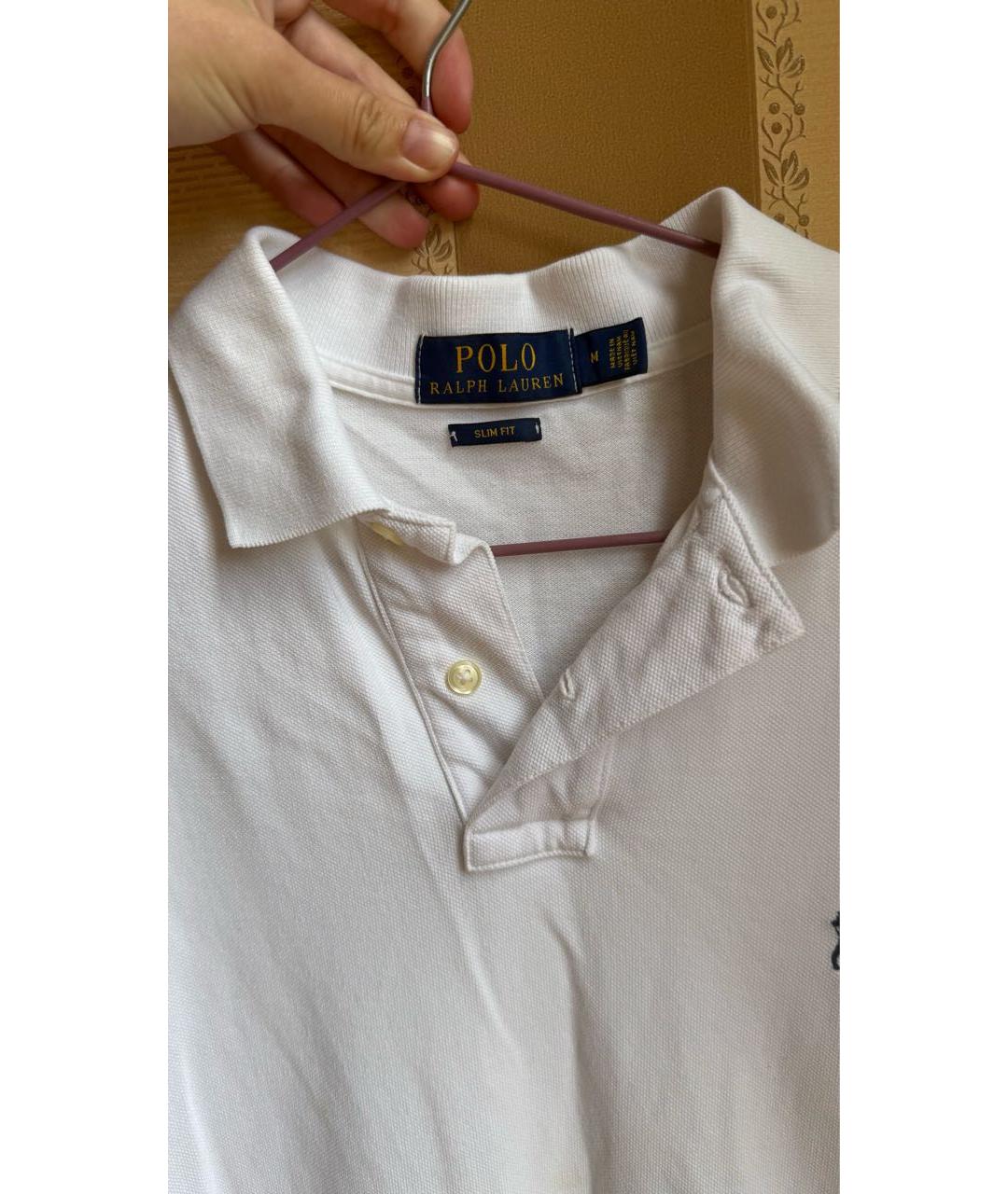 POLO RALPH LAUREN Белое хлопковое поло с коротким рукавом, фото 3