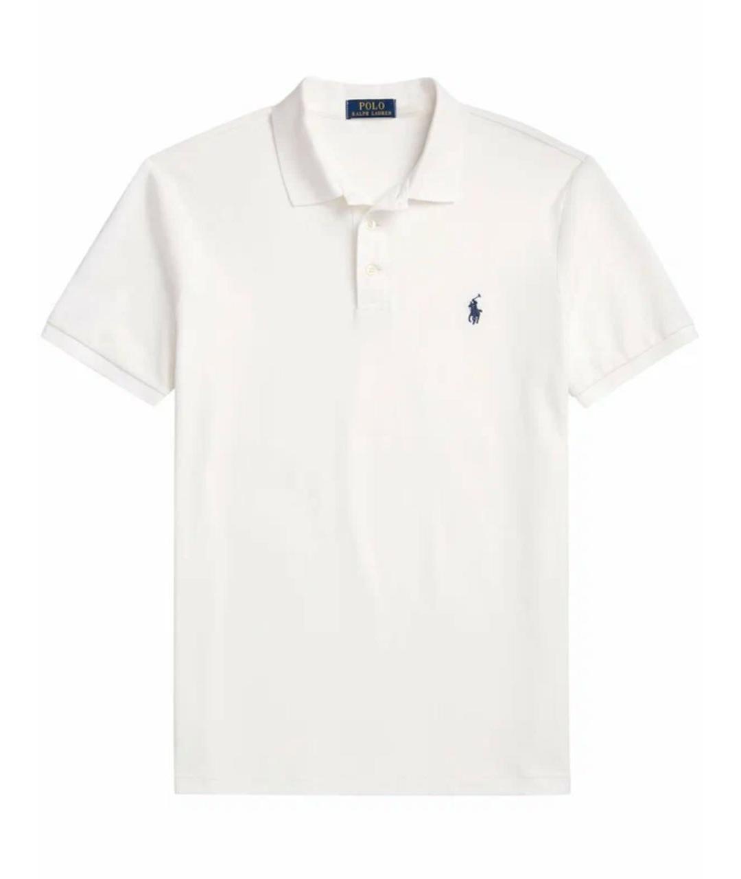 POLO RALPH LAUREN Белое хлопковое поло с коротким рукавом, фото 1