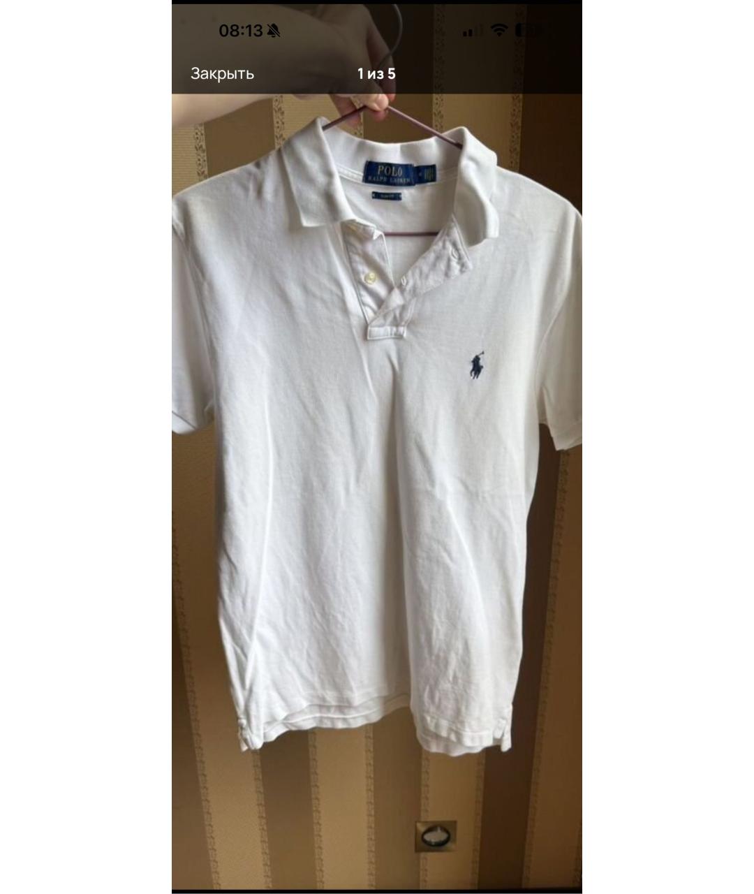 POLO RALPH LAUREN Белое хлопковое поло с коротким рукавом, фото 2