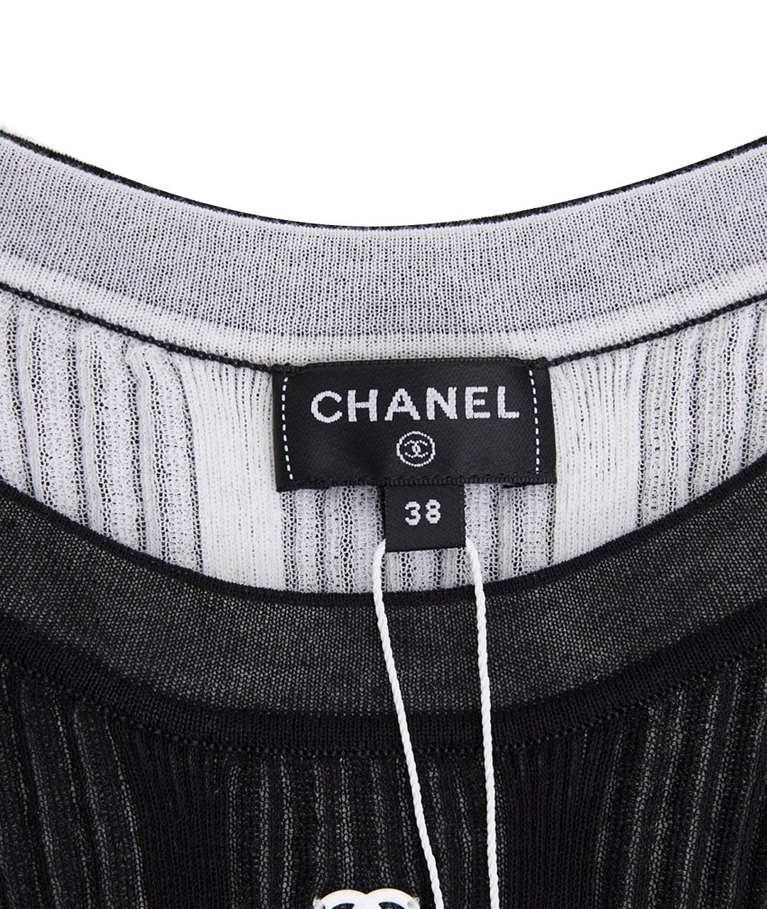 CHANEL Черная хлопковая майка, фото 9
