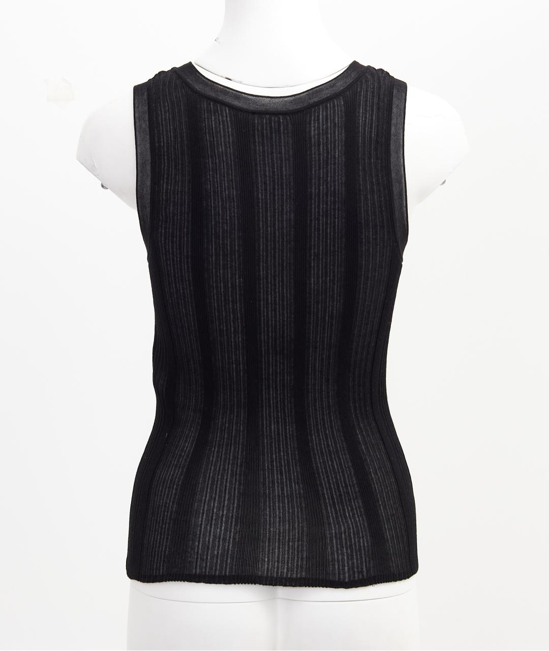 CHANEL Черная хлопковая майка, фото 2