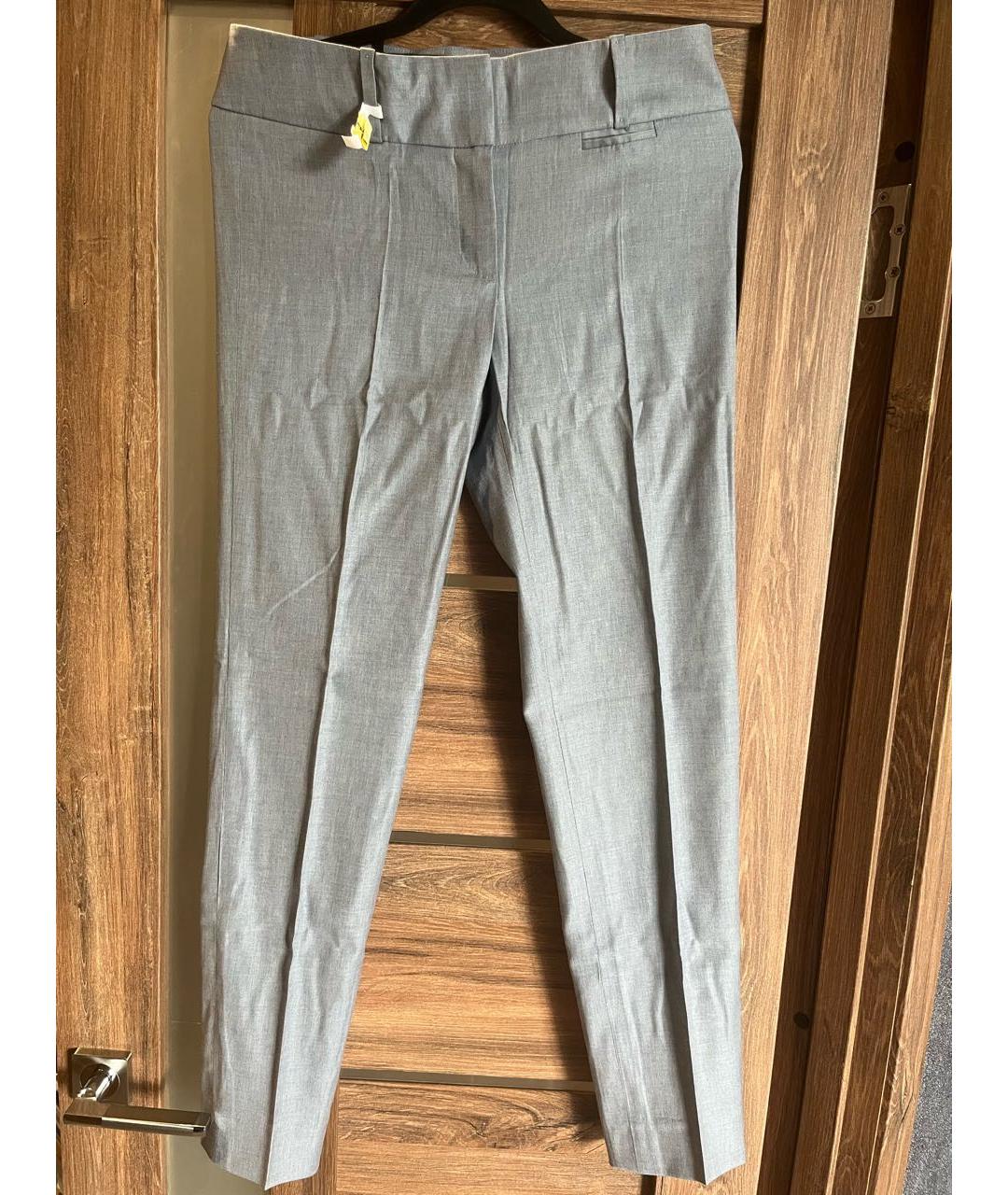 HUGO BOSS Голубые шерстяные прямые брюки, фото 5