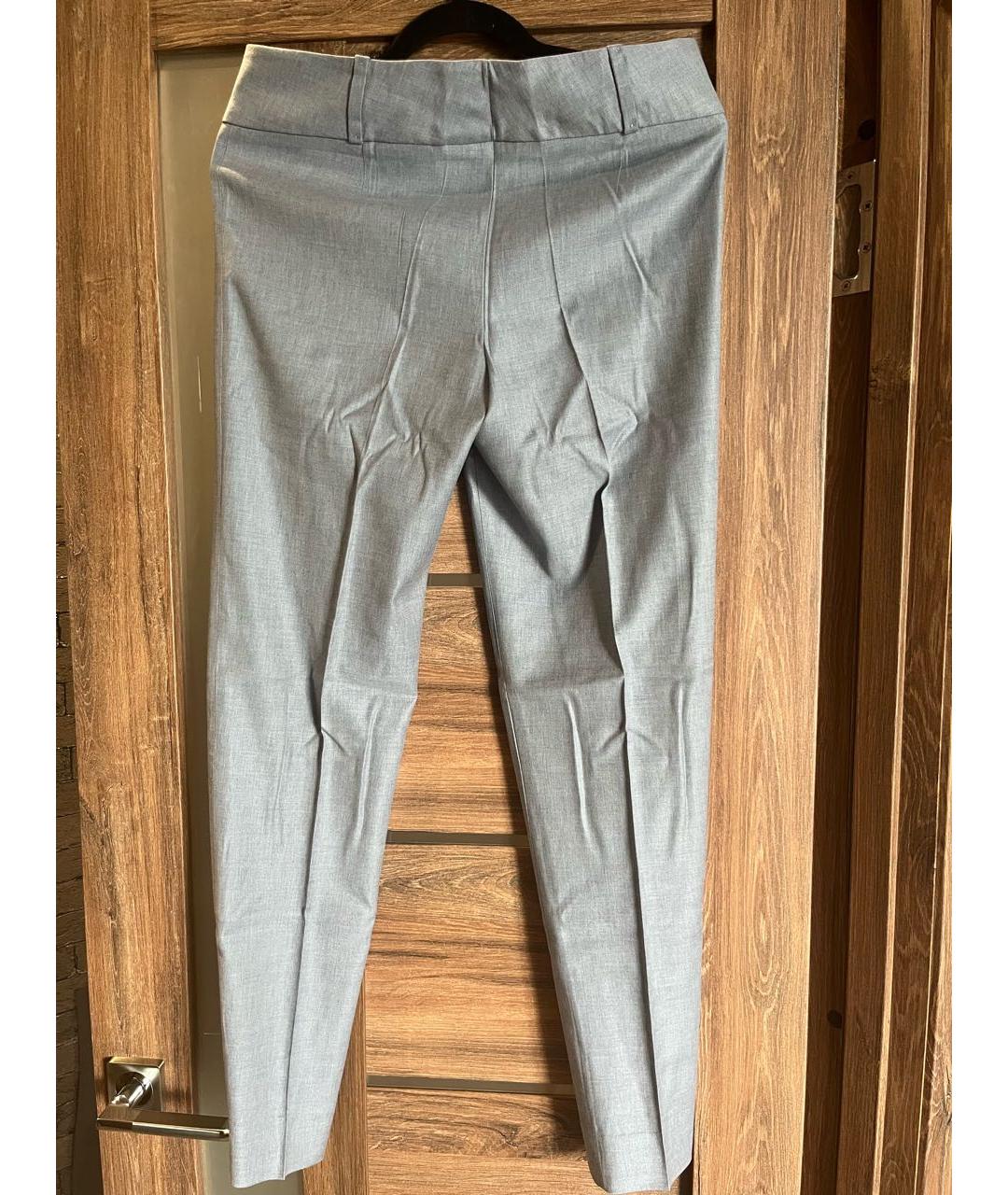 HUGO BOSS Голубые шерстяные прямые брюки, фото 2
