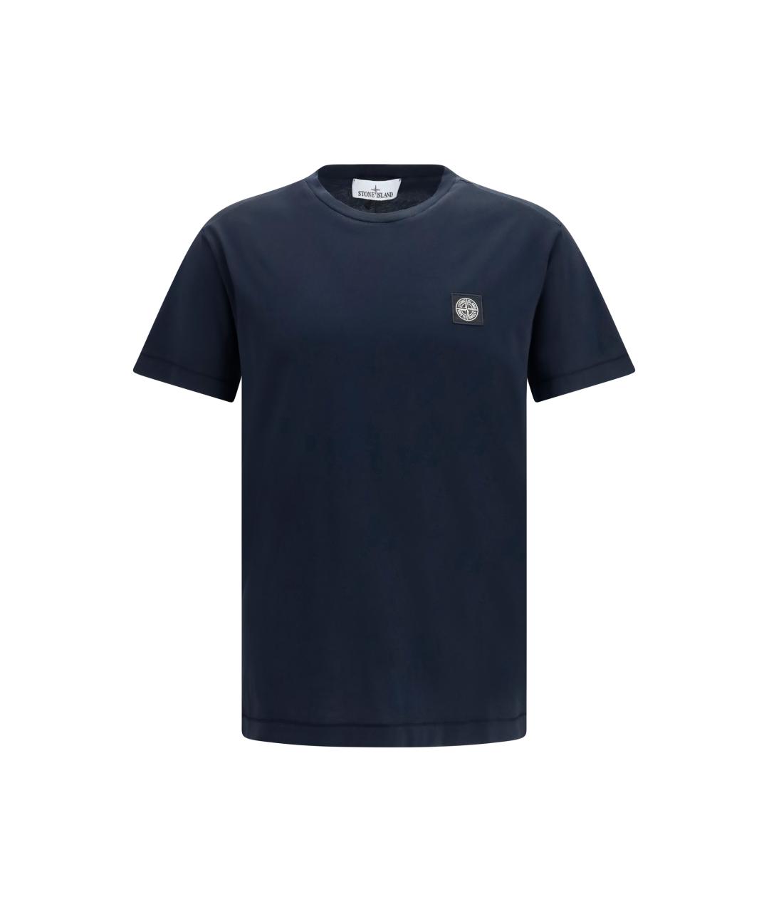 STONE ISLAND Синяя хлопковая футболка, фото 1