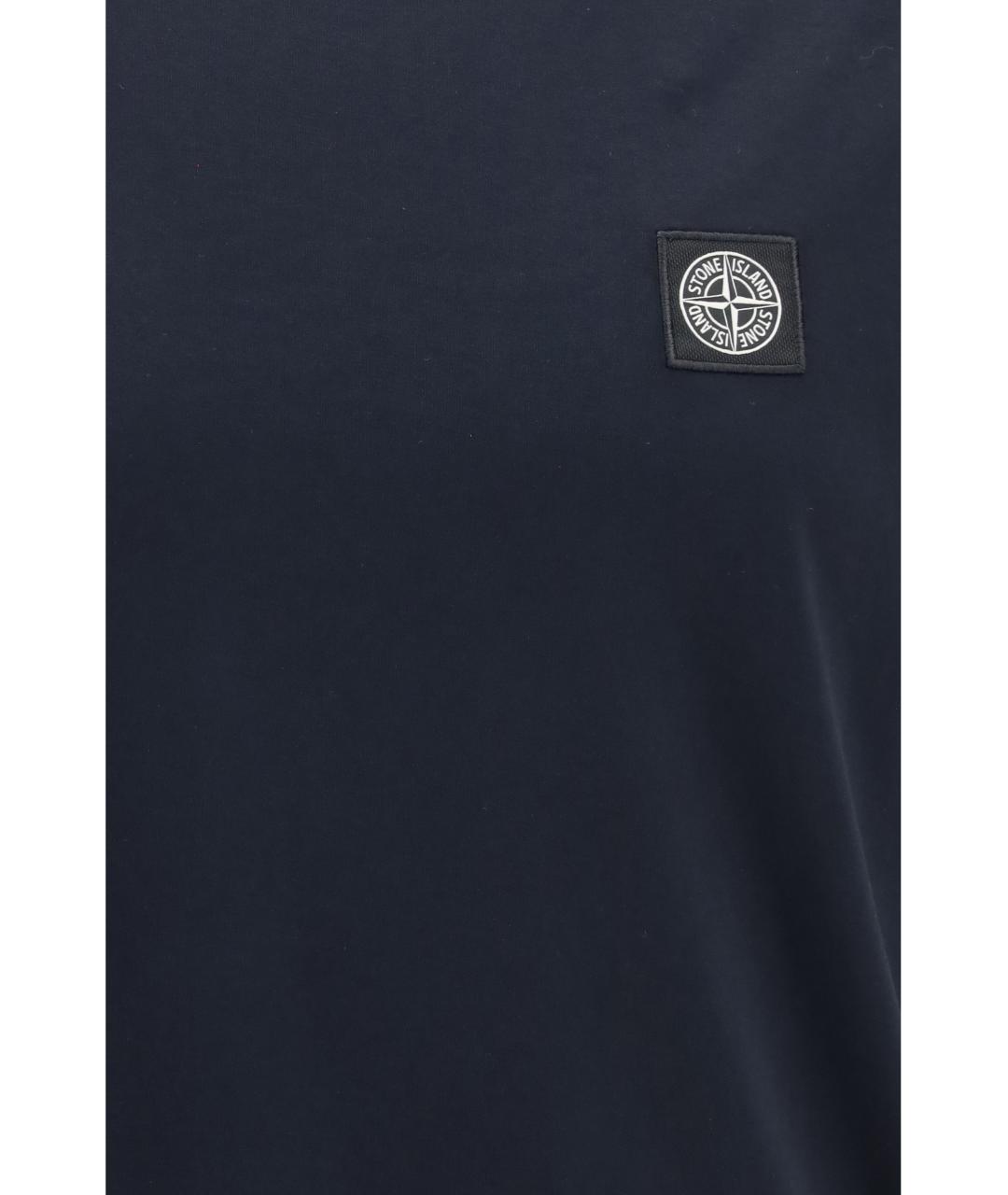 STONE ISLAND Синяя хлопковая футболка, фото 3