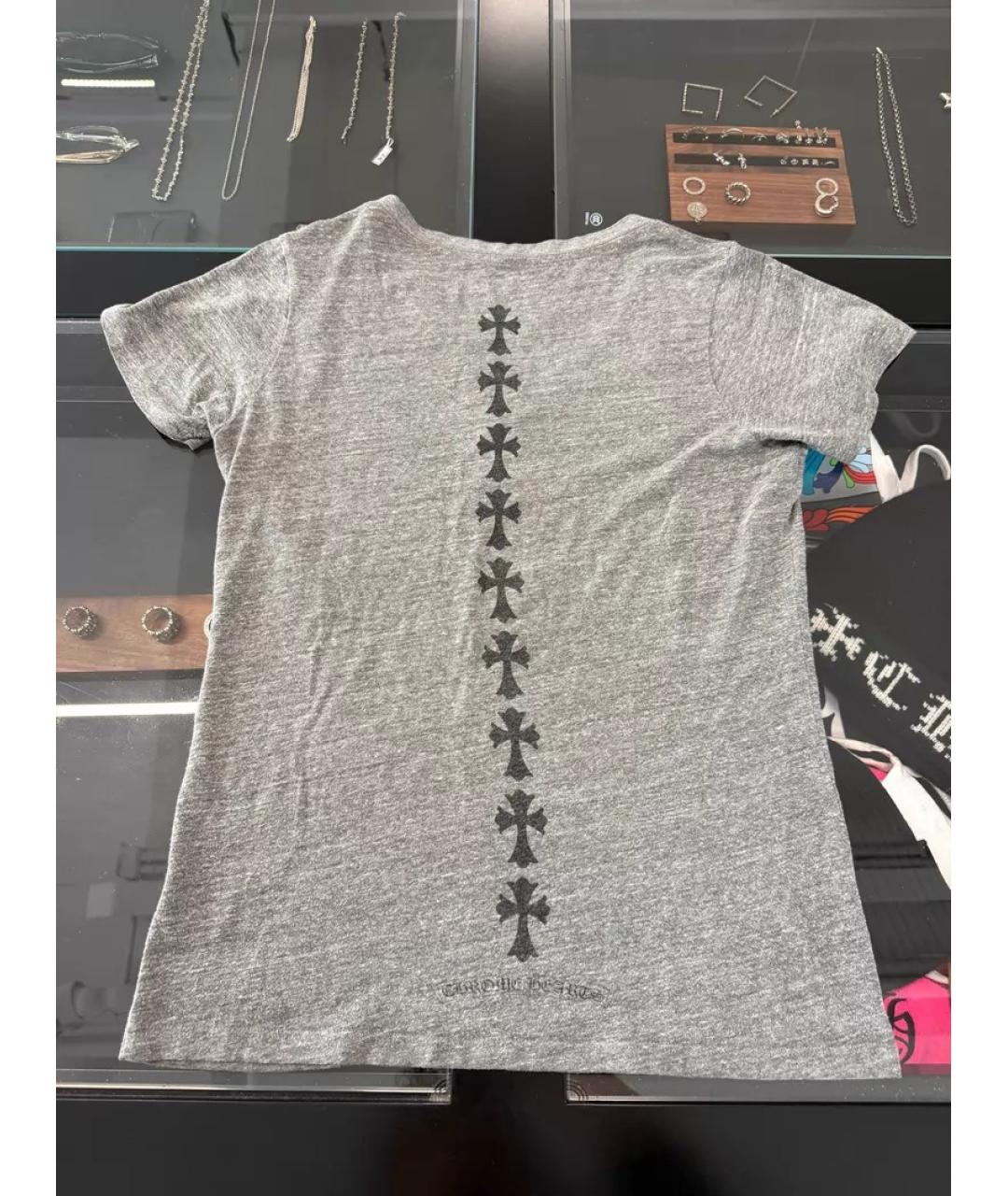 CHROME HEARTS Серая хлопковая футболка, фото 3