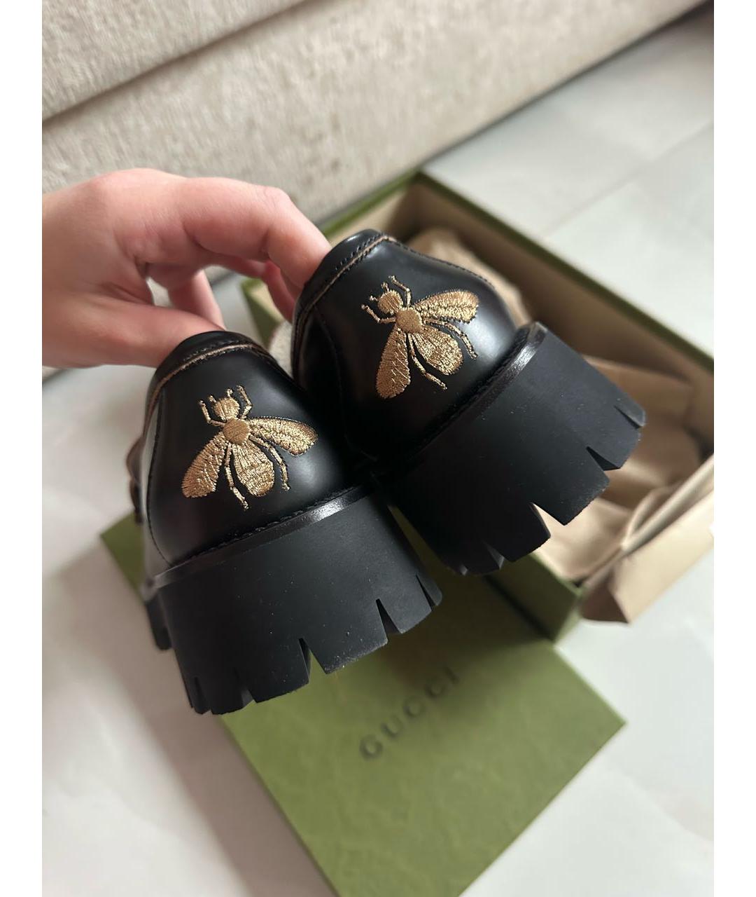 GUCCI Черные кожаные лоферы, фото 3
