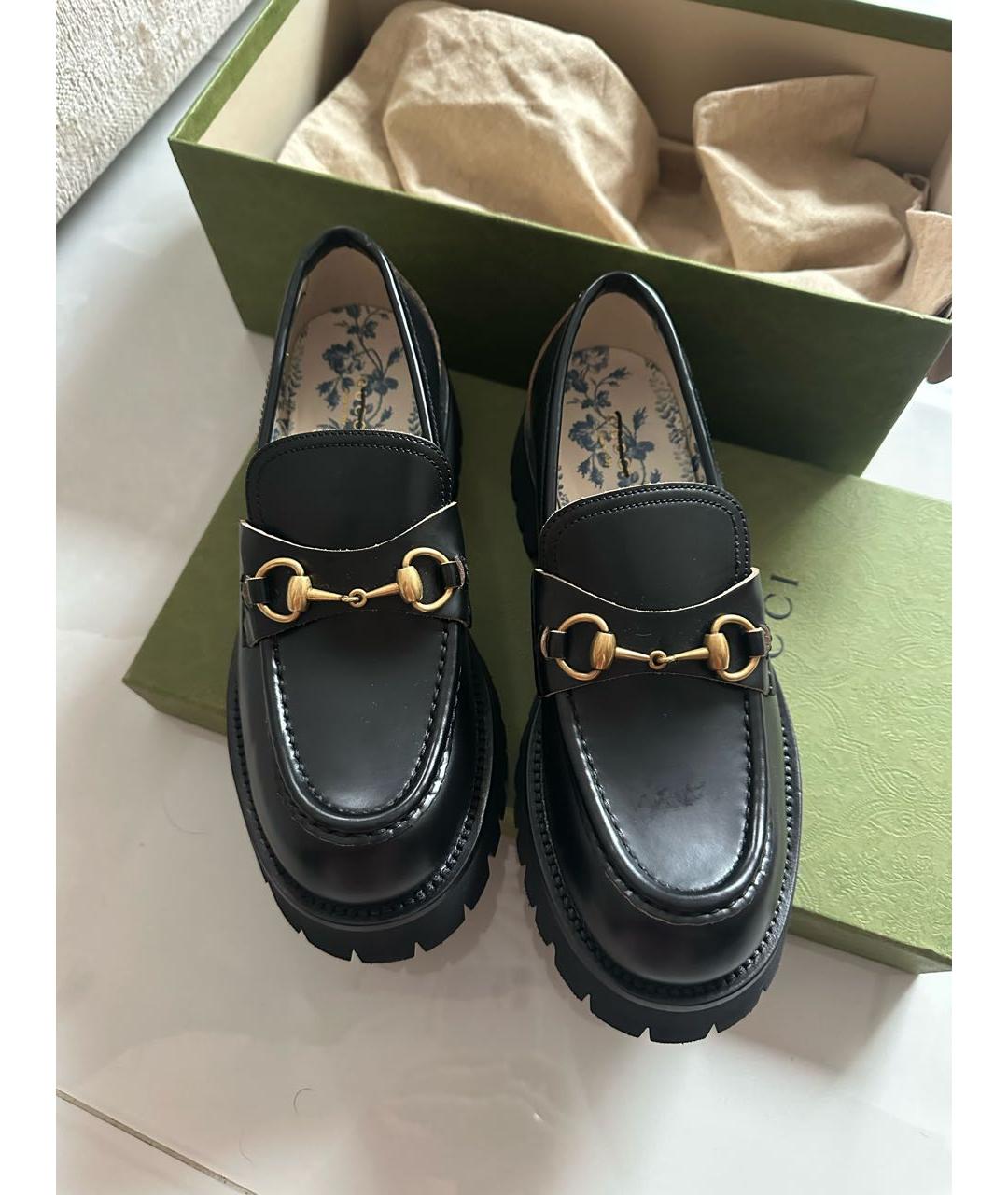 GUCCI Черные кожаные лоферы, фото 8