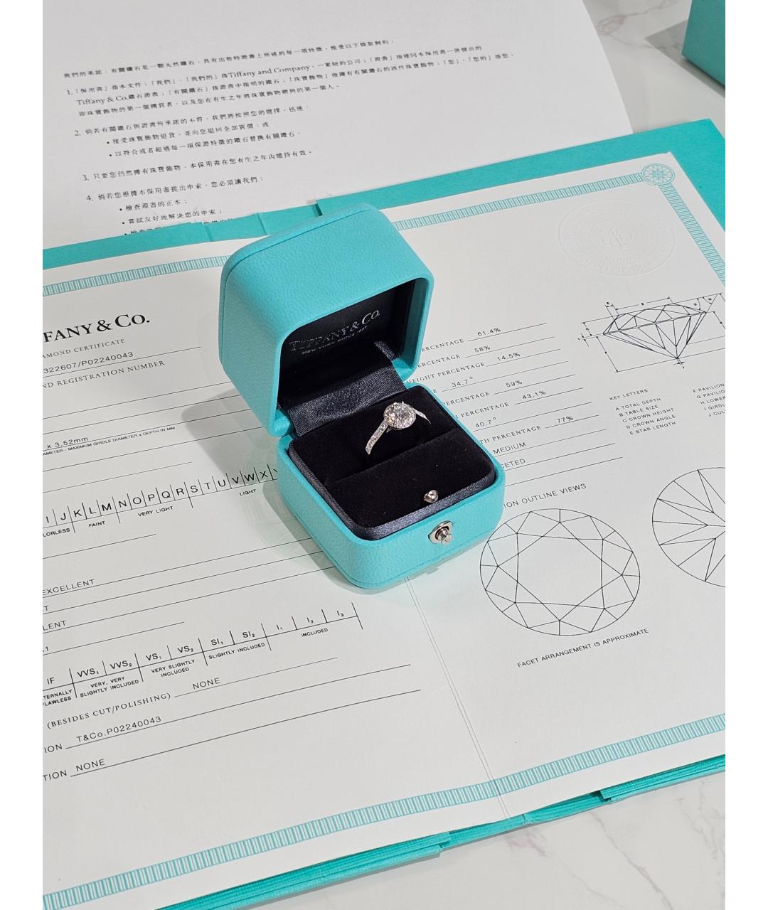 TIFFANY&CO Серебряное платиновое кольцо, фото 2