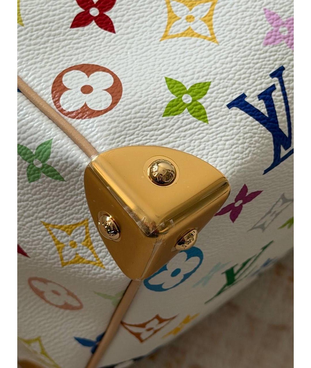 LOUIS VUITTON Белая кожаная сумка с короткими ручками, фото 3