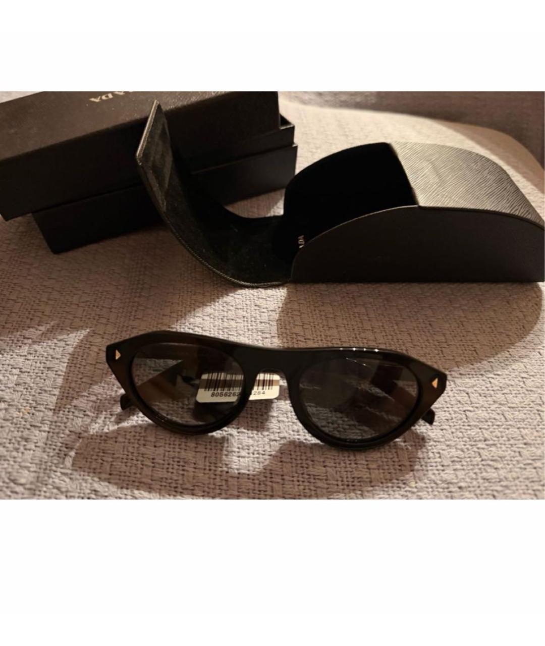 PRADA Черные пластиковые солнцезащитные очки, фото 5