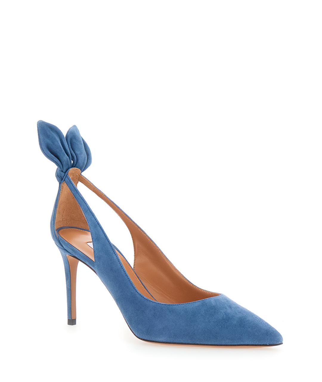 AQUAZZURA Синие замшевые туфли, фото 2