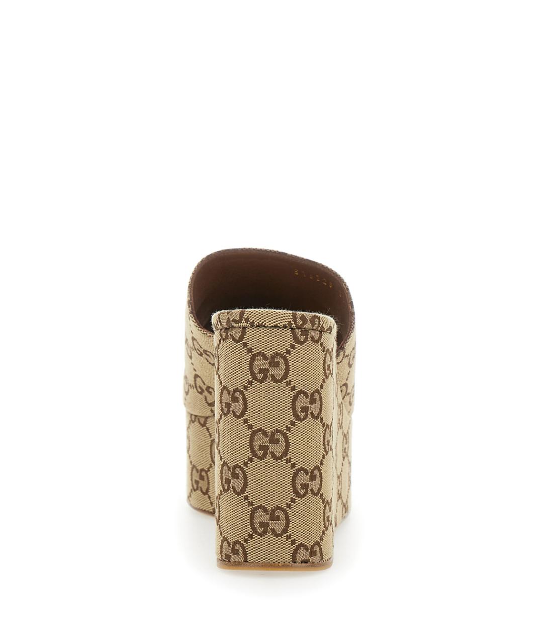 GUCCI Бежевые синтетические сандалии, фото 4
