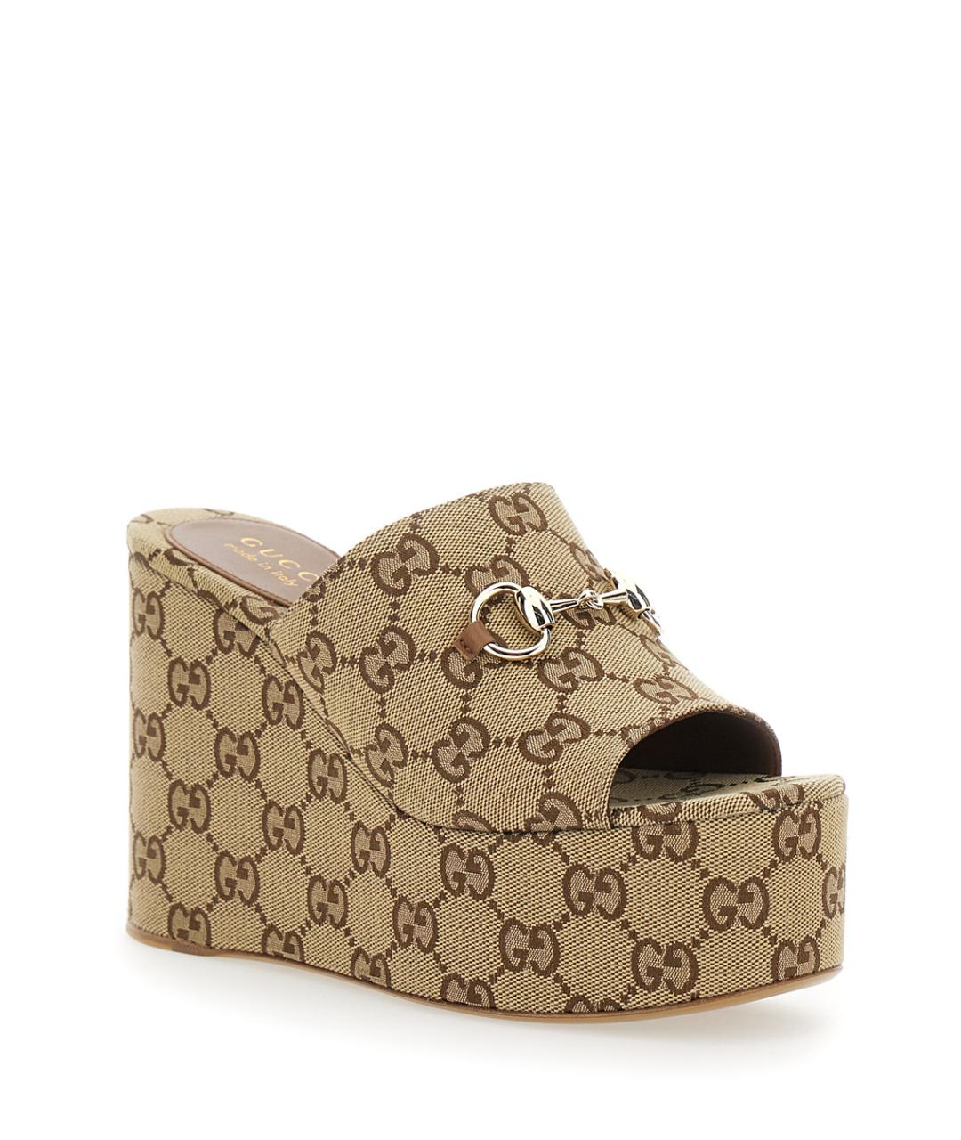 GUCCI Бежевые синтетические сандалии, фото 2