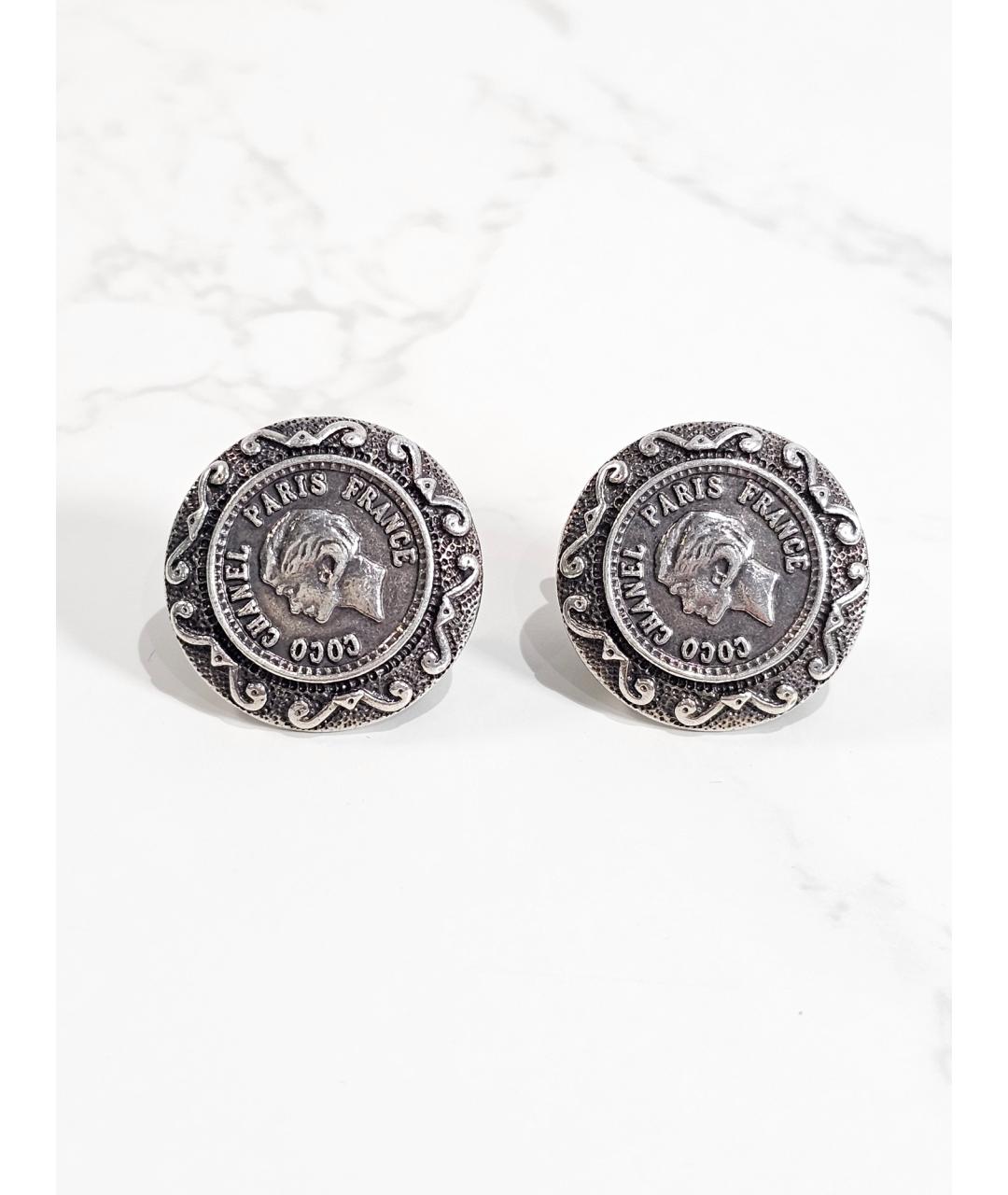 CHANEL Серебряные металлические серьги, фото 3