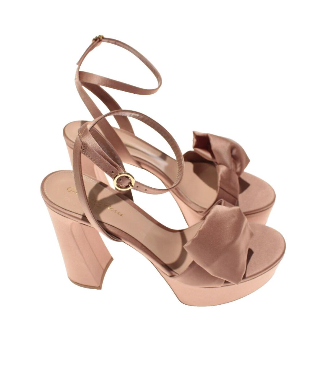 GIANVITO ROSSI Розовые текстильные босоножки, фото 2