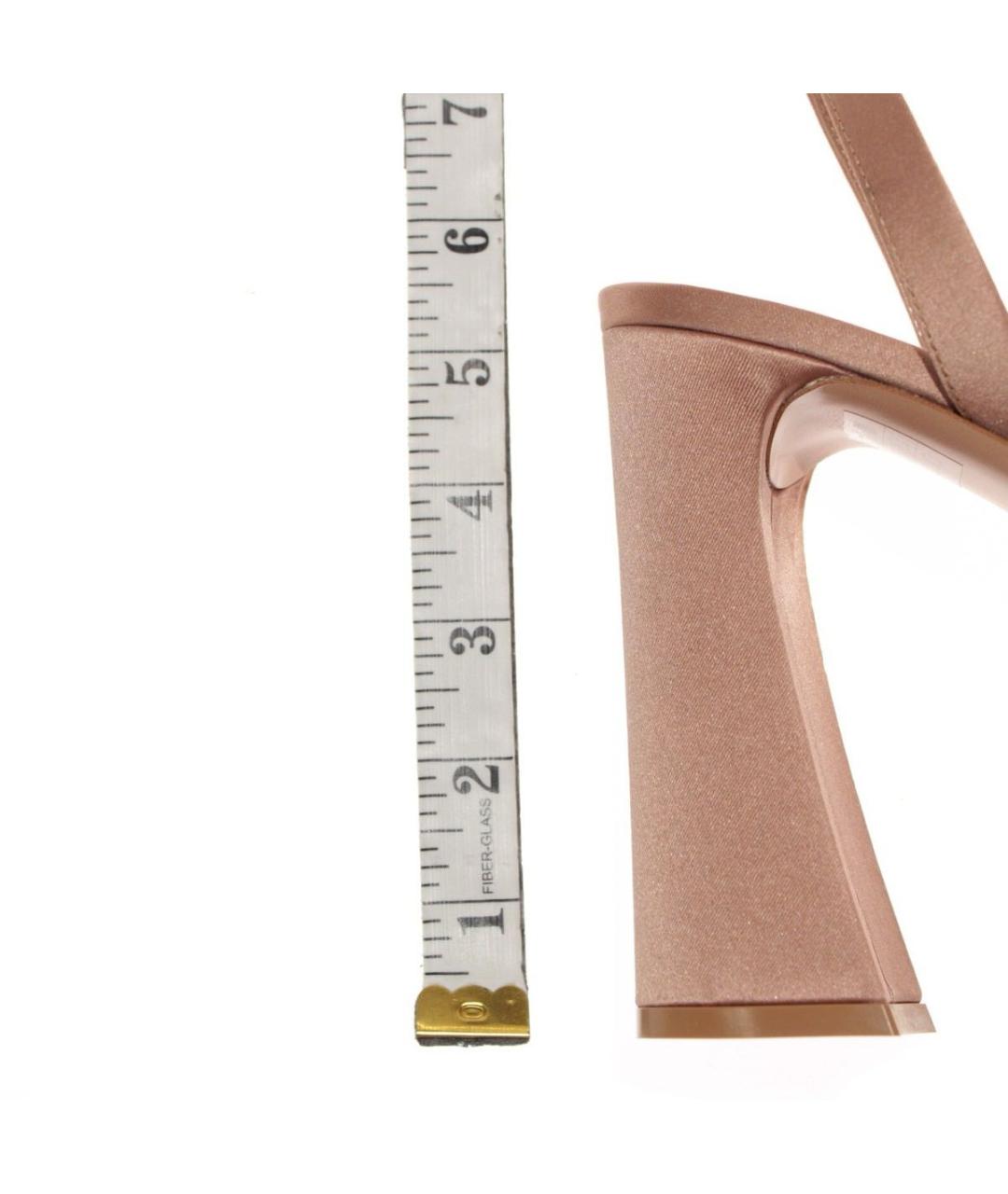 GIANVITO ROSSI Розовые текстильные босоножки, фото 5