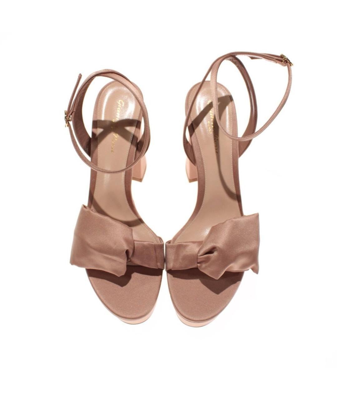 GIANVITO ROSSI Розовые текстильные босоножки, фото 3
