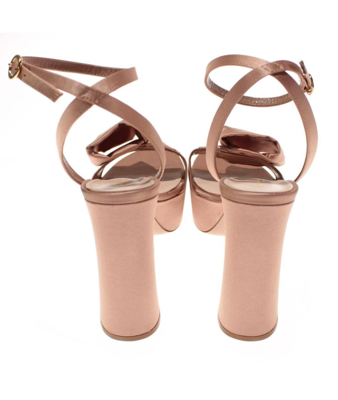 GIANVITO ROSSI Розовые текстильные босоножки, фото 4