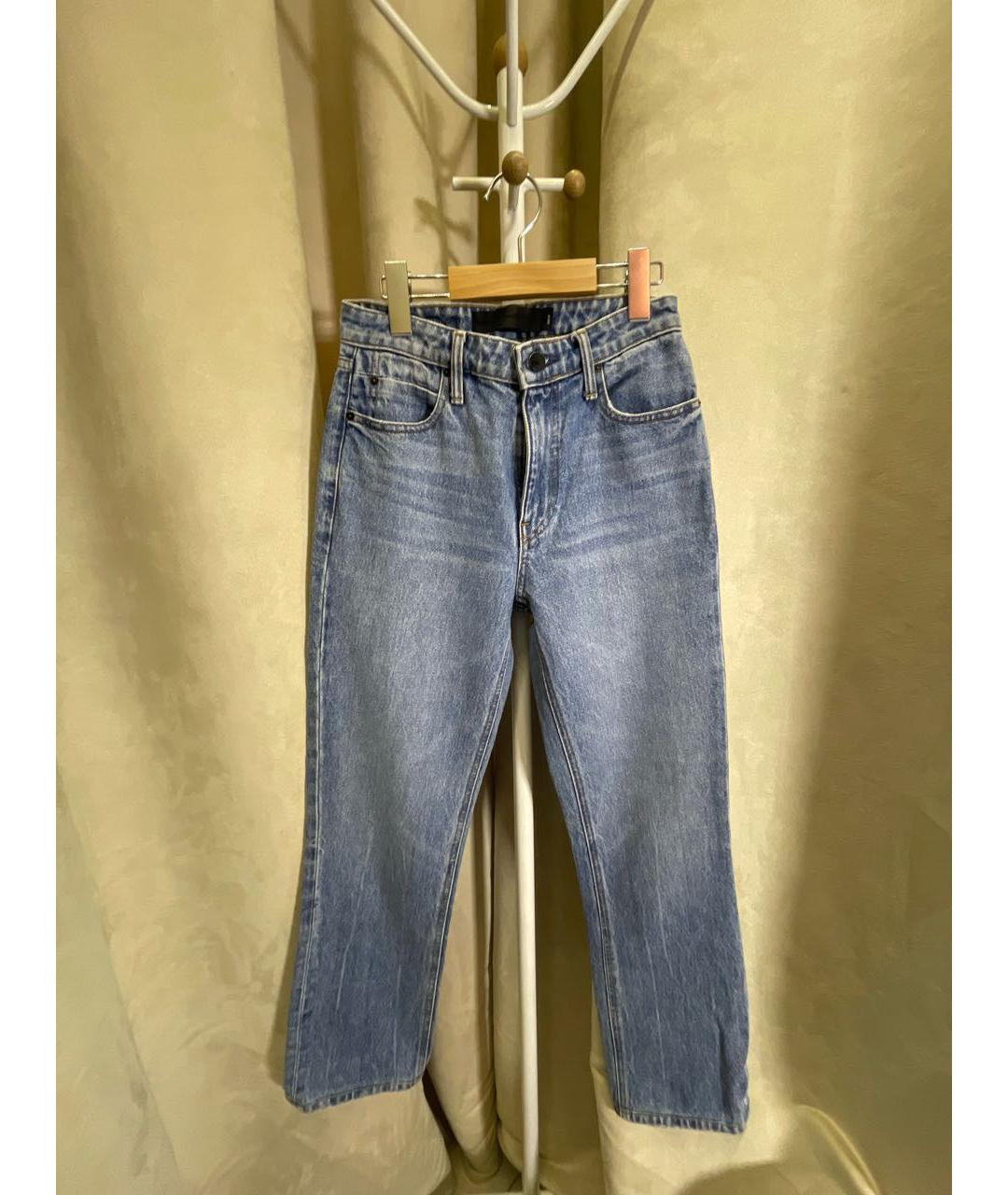 ALEXANDER WANG Голубые хлопковые прямые джинсы, фото 8